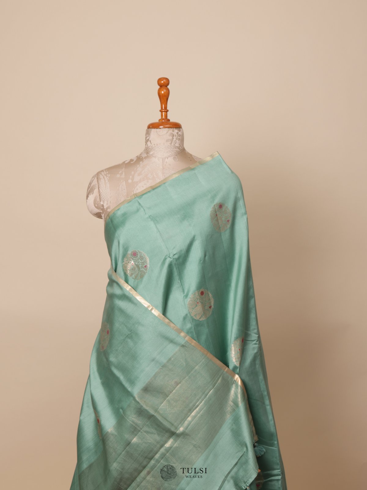 Sea Green Chaniya silk saree