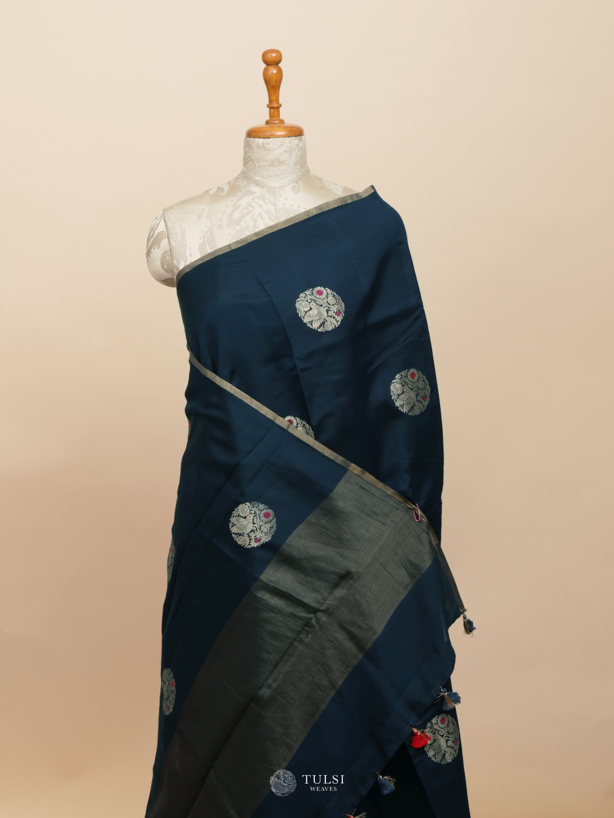 Teal Blue Chaniya silk saree
