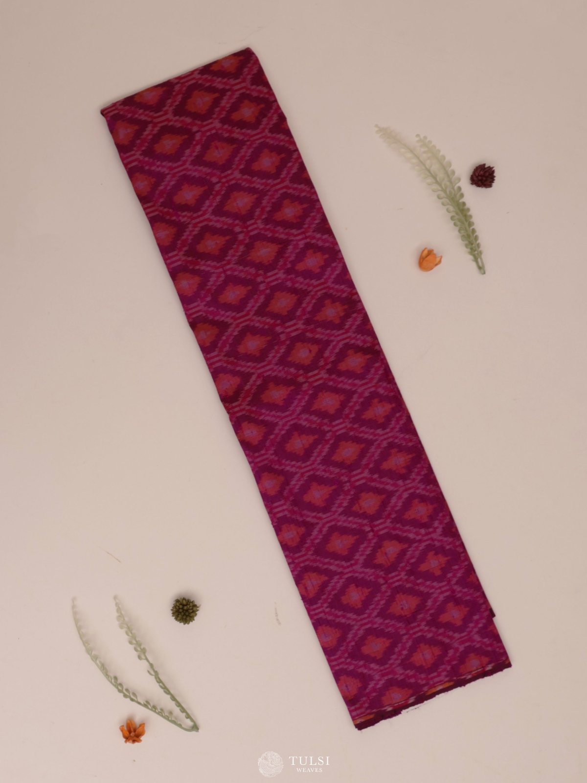 Purple Ikat Raw Silk Blouse