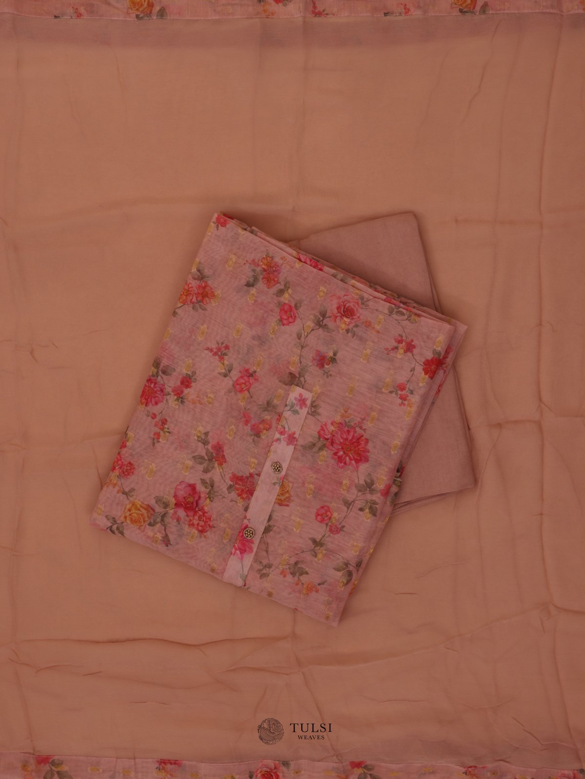 Peach Chanderi Salwar Material