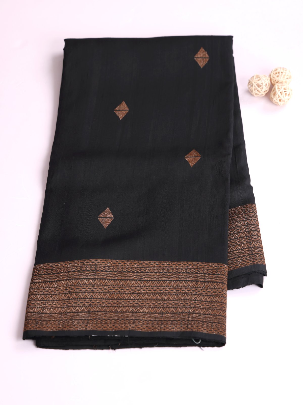 Black Banaras Tussar Silk Saree 
