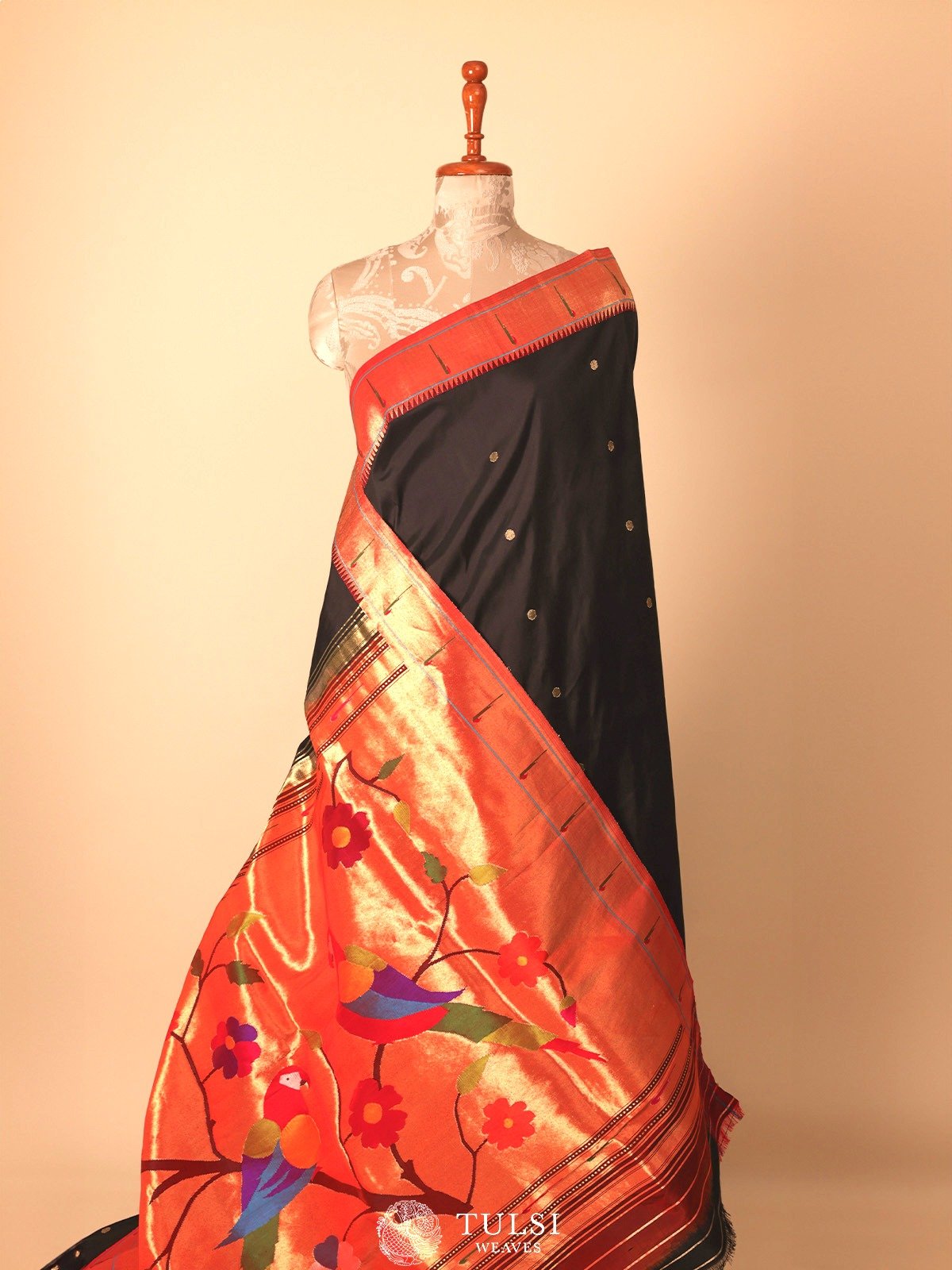 Black Paithani Silk Saree