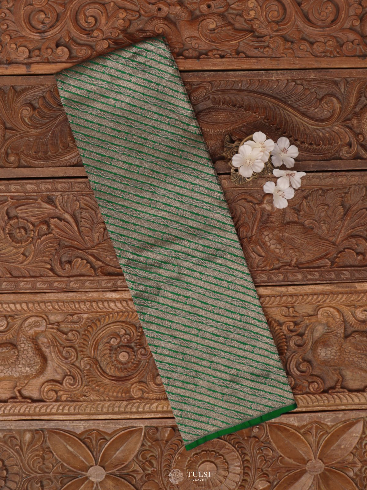 Emerald Green Banaras Silk Blouse