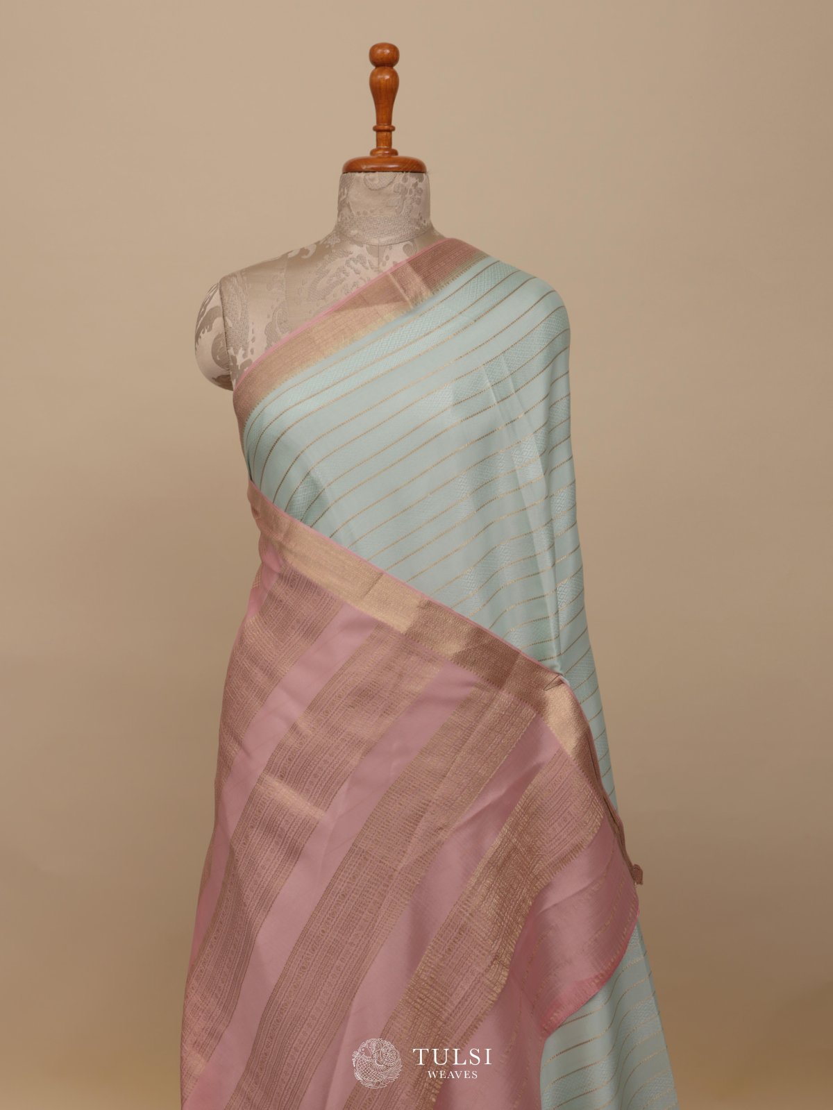 Light Sea Green Mysore Silk Saree