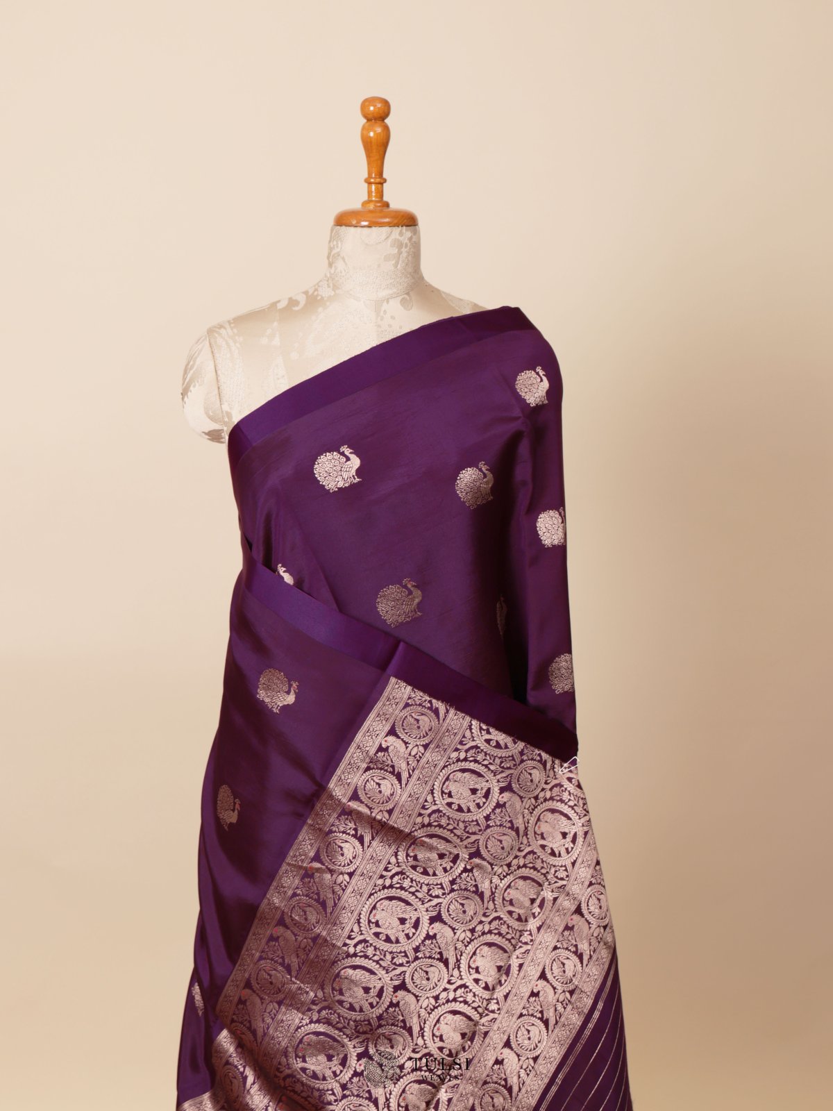 Purple Mashru Silk Saree