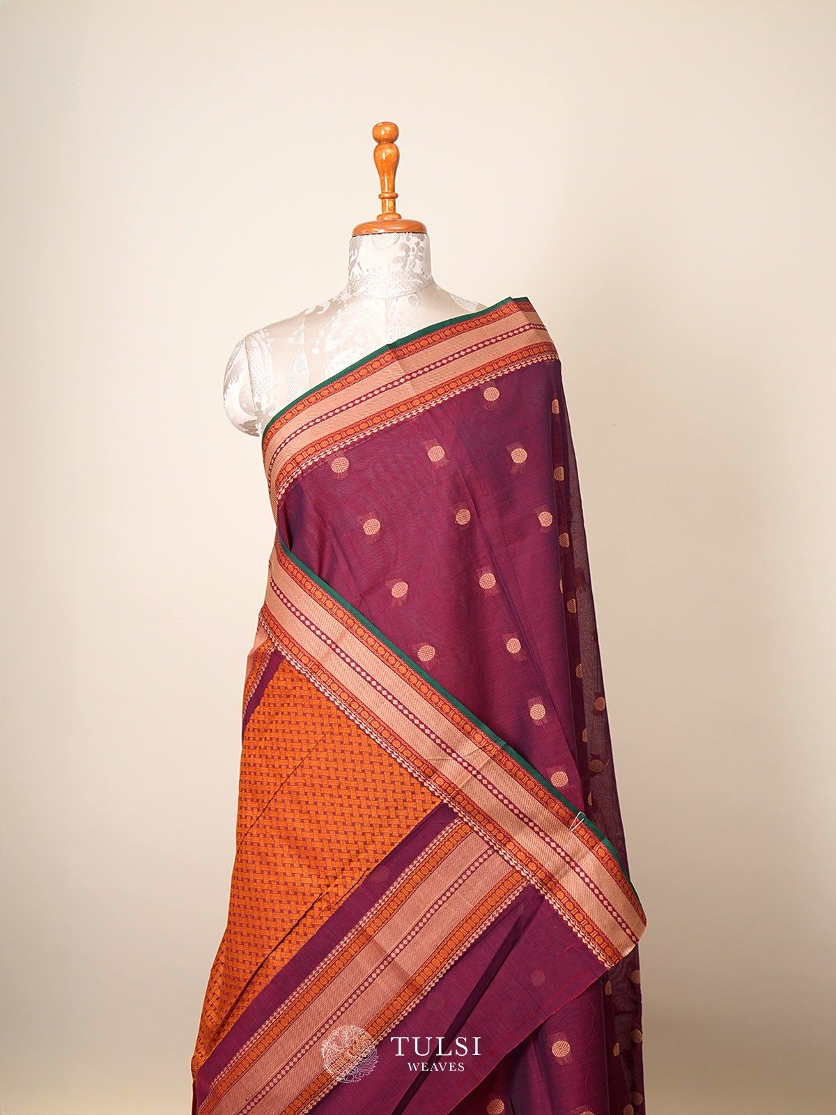 Maroon Kanchi Cotton Saree