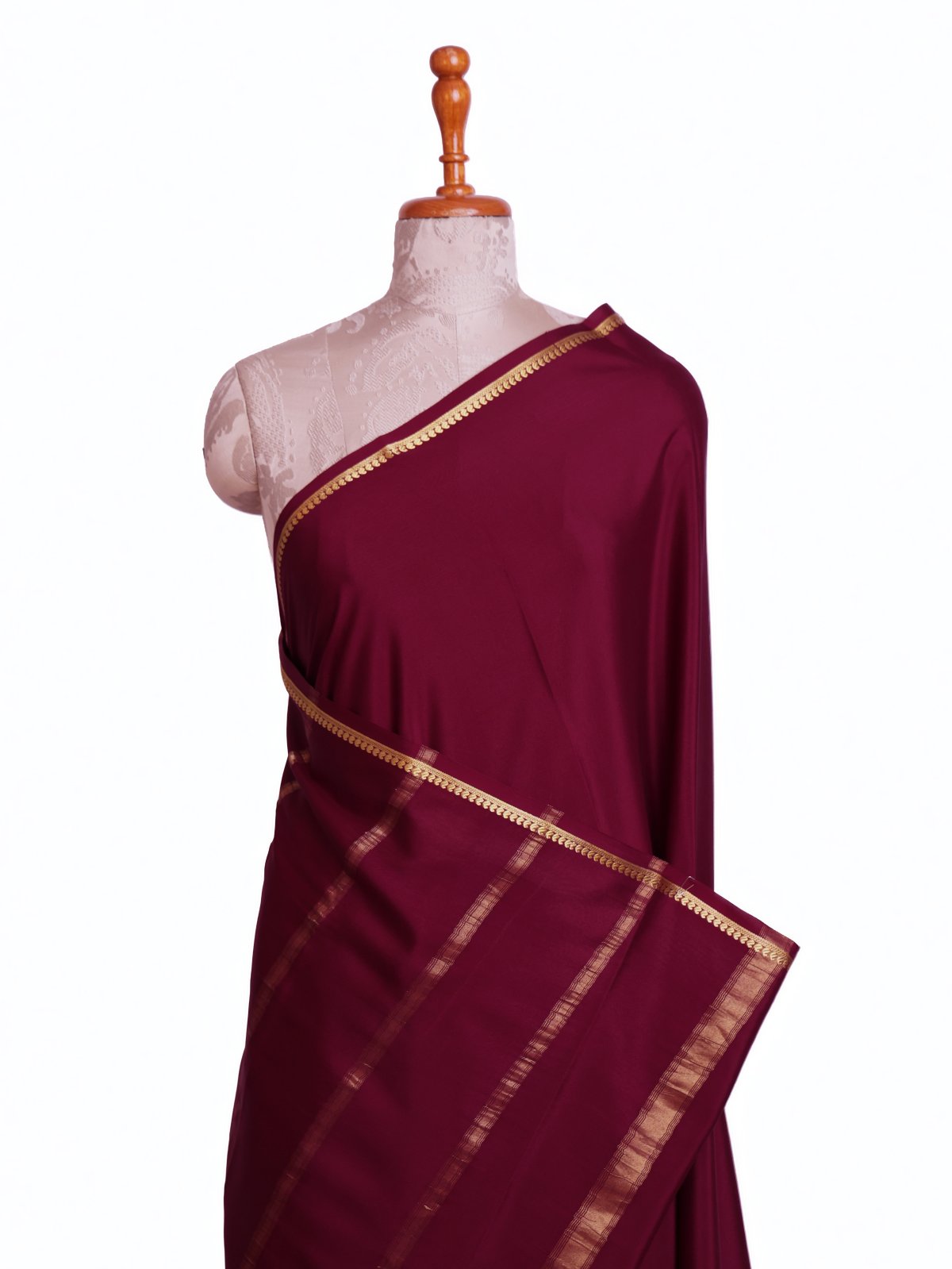 Wine Mysore Silk Saree