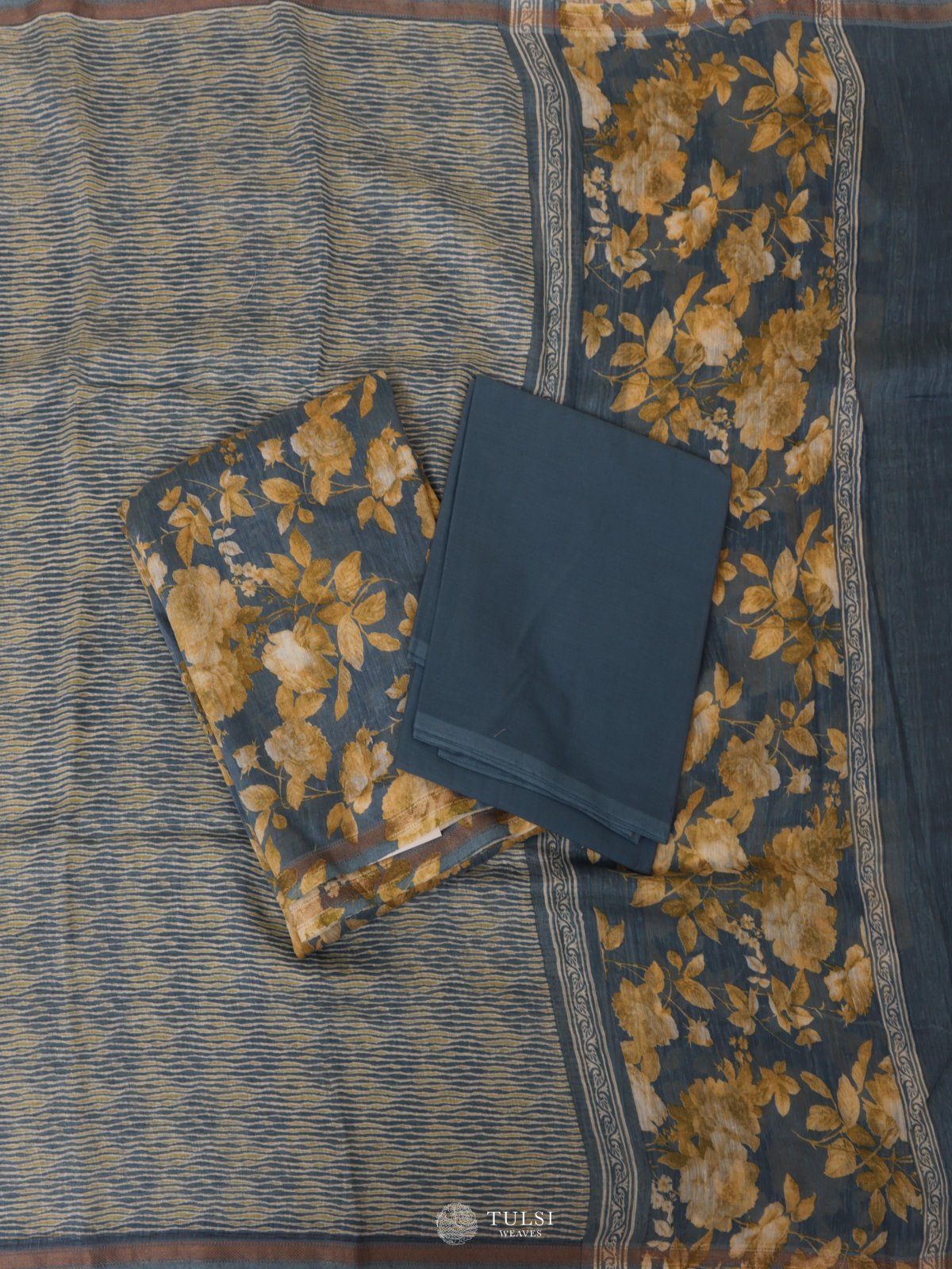 Blue Chanderi Salwar Material