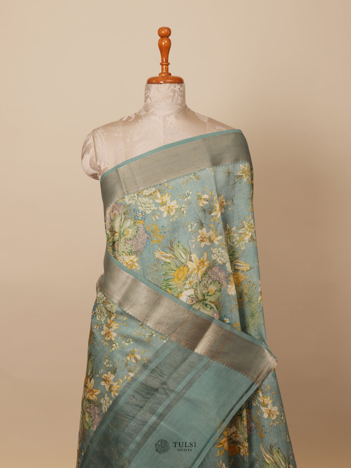 Light Blue Chaniya Silk Saree