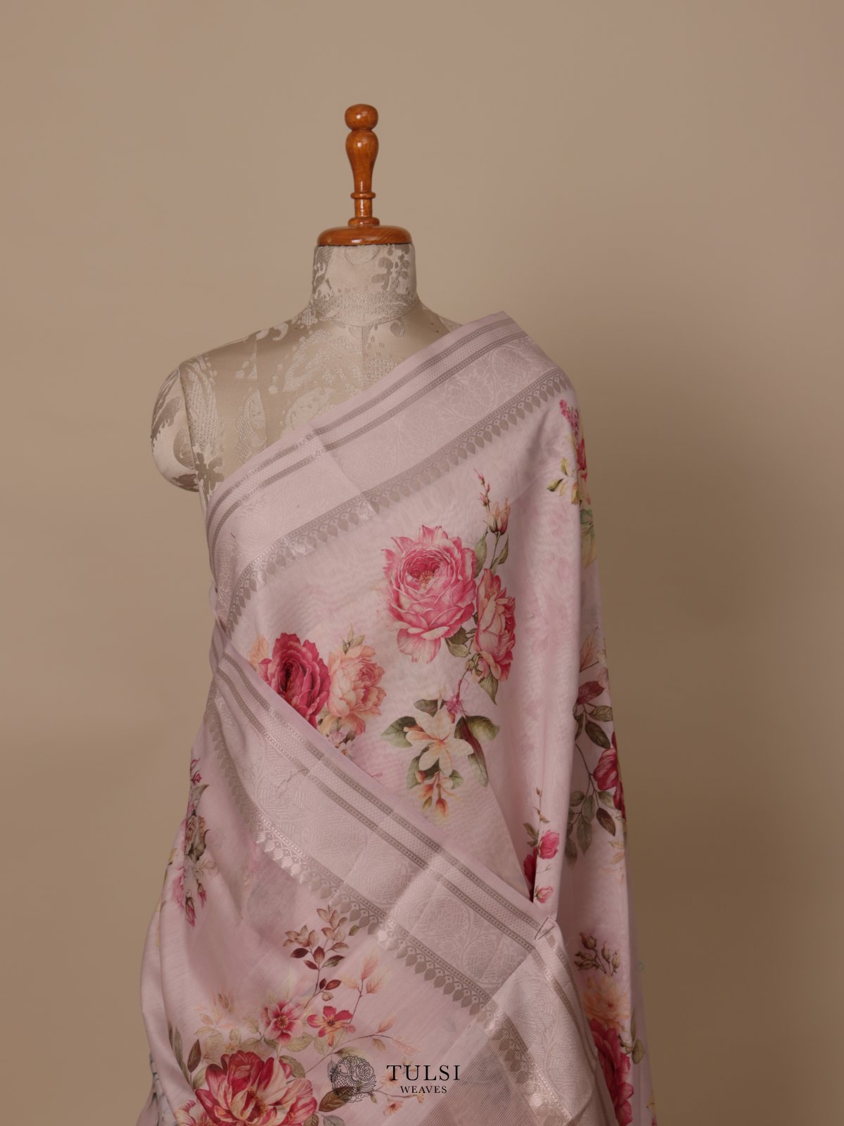Light Pink Chanderi Cotton Saree