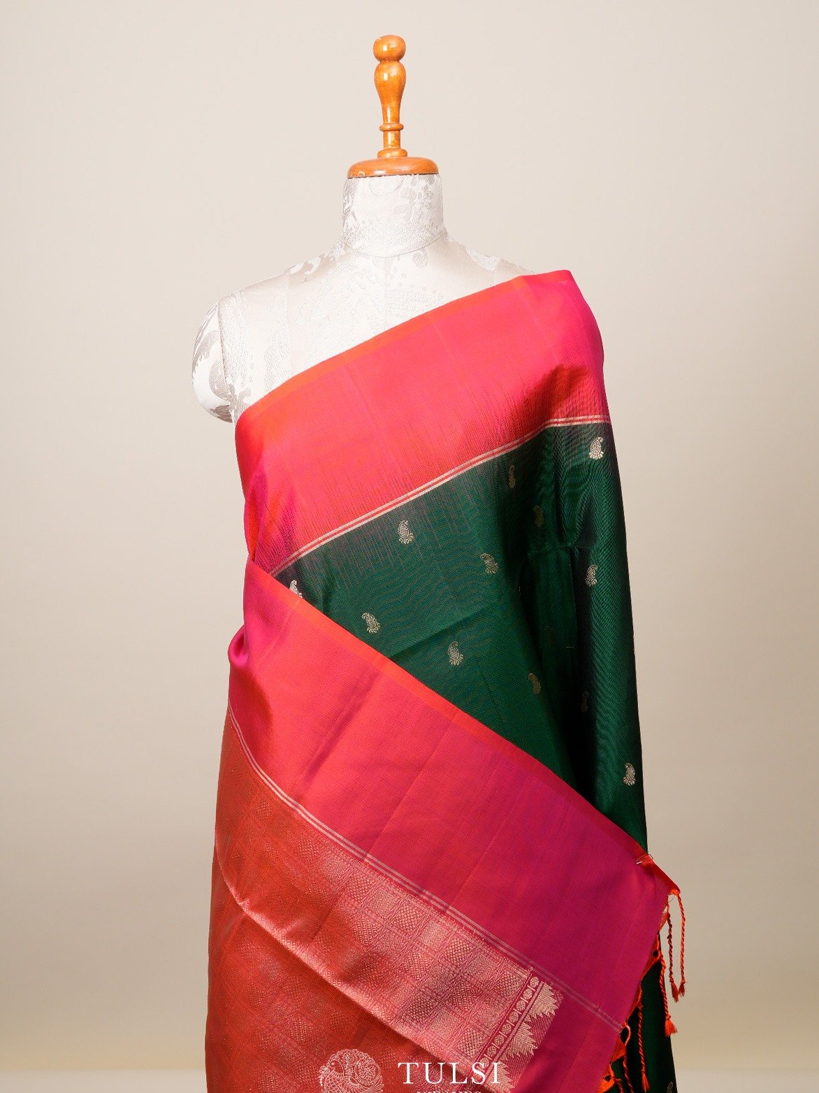 Bottle Green Soft Silk Saree