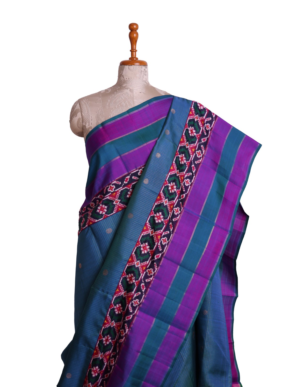 Mayil Kazhuthu Kanjeevaram Silk Saree with Patan Patola Border