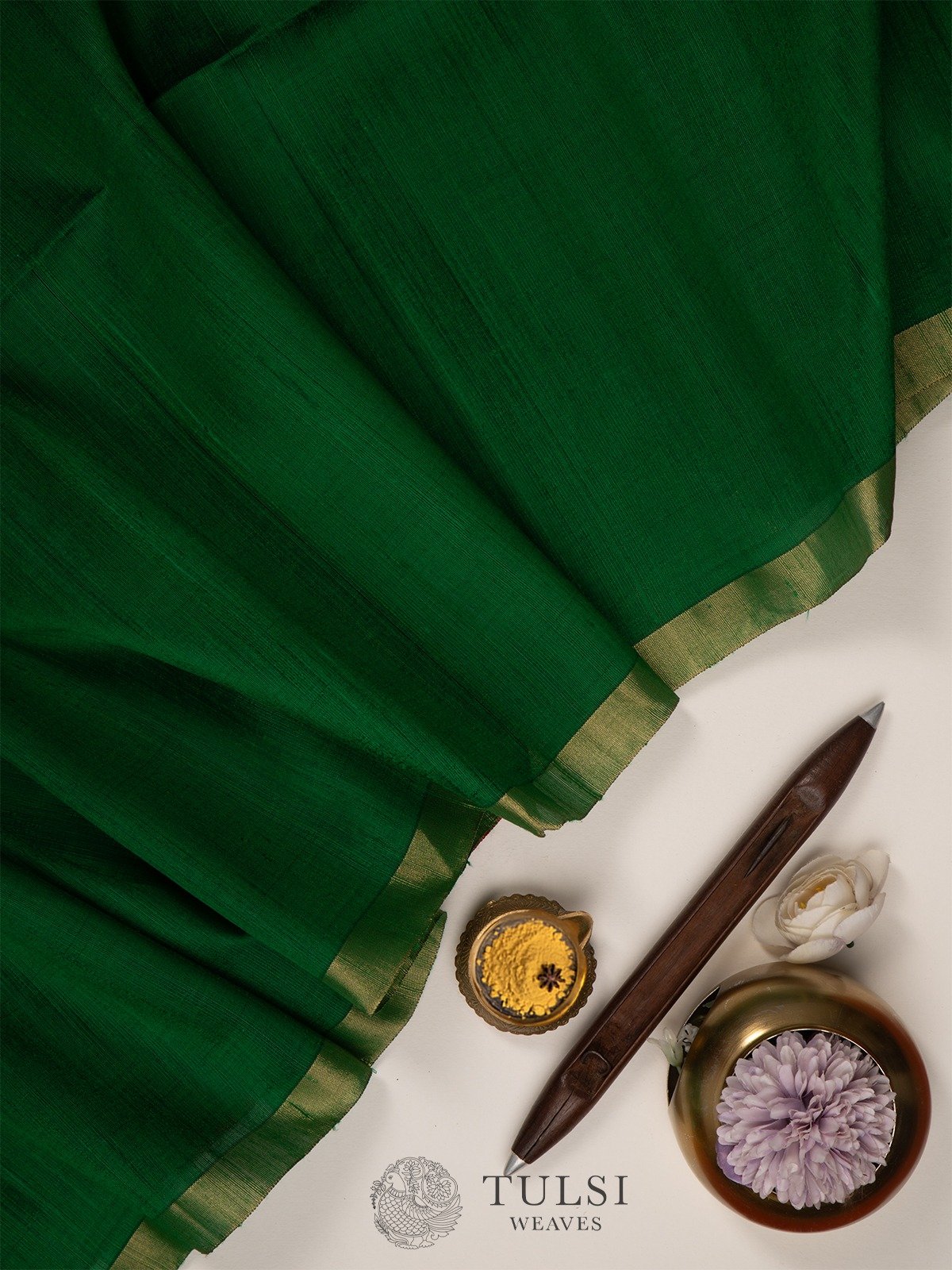 Green Raw Silk Saree