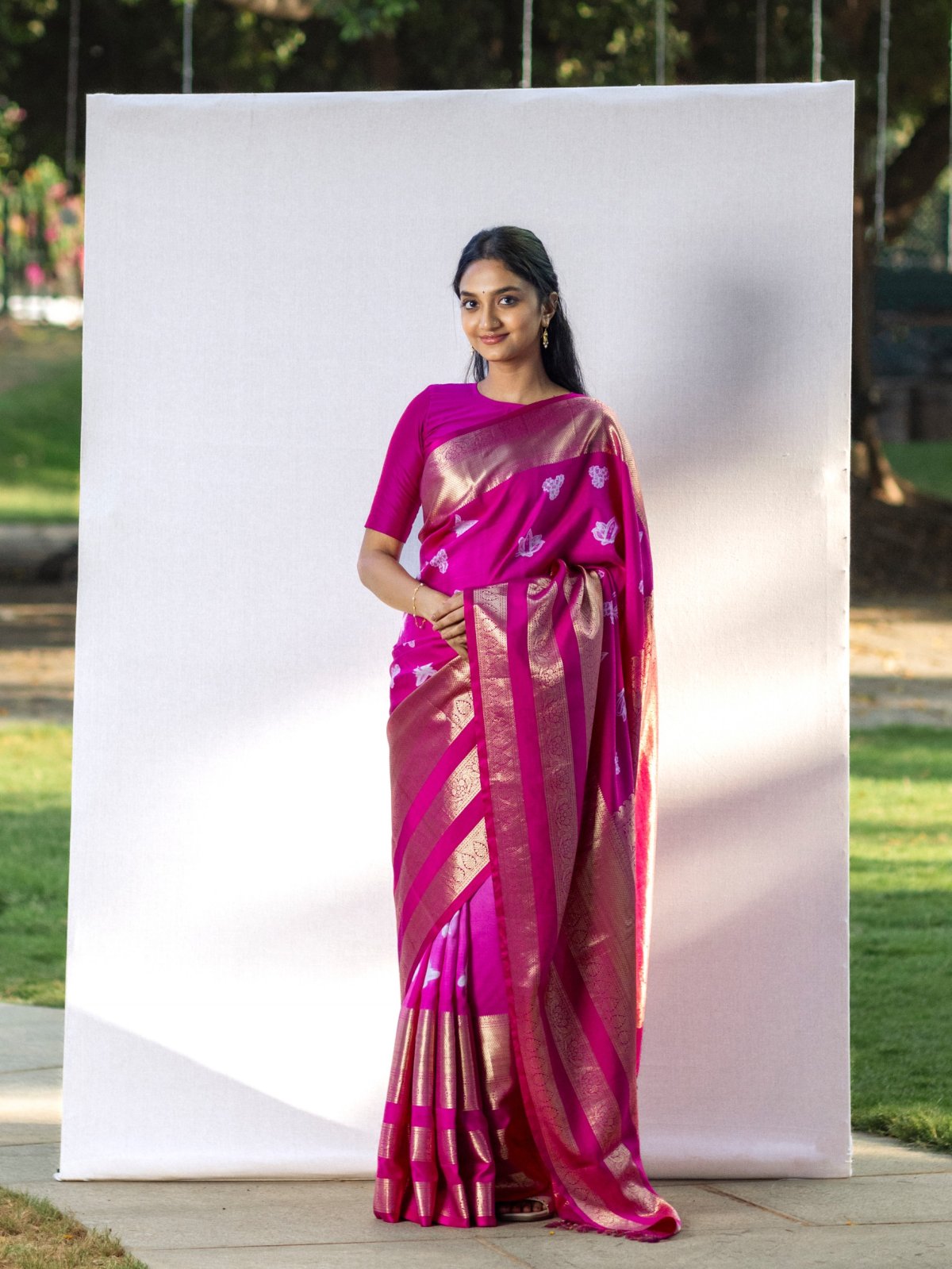 Pink Shibori Kanjeevaram Silk Saree