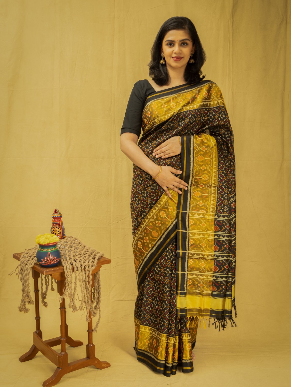 Black Patola Silk Printed Saree – TDO Australia