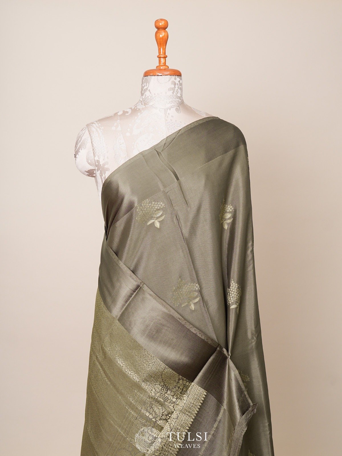 Khakhi Mysore Silk Saree 