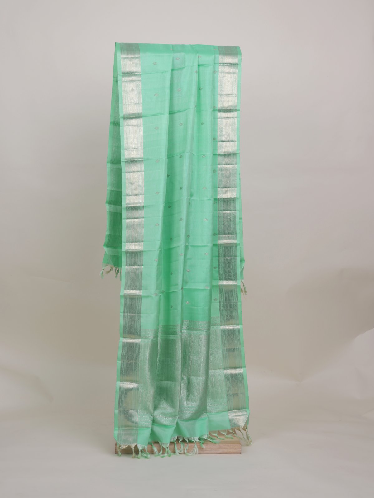 Bluish Green Kanjeevaram Silk Dupatta