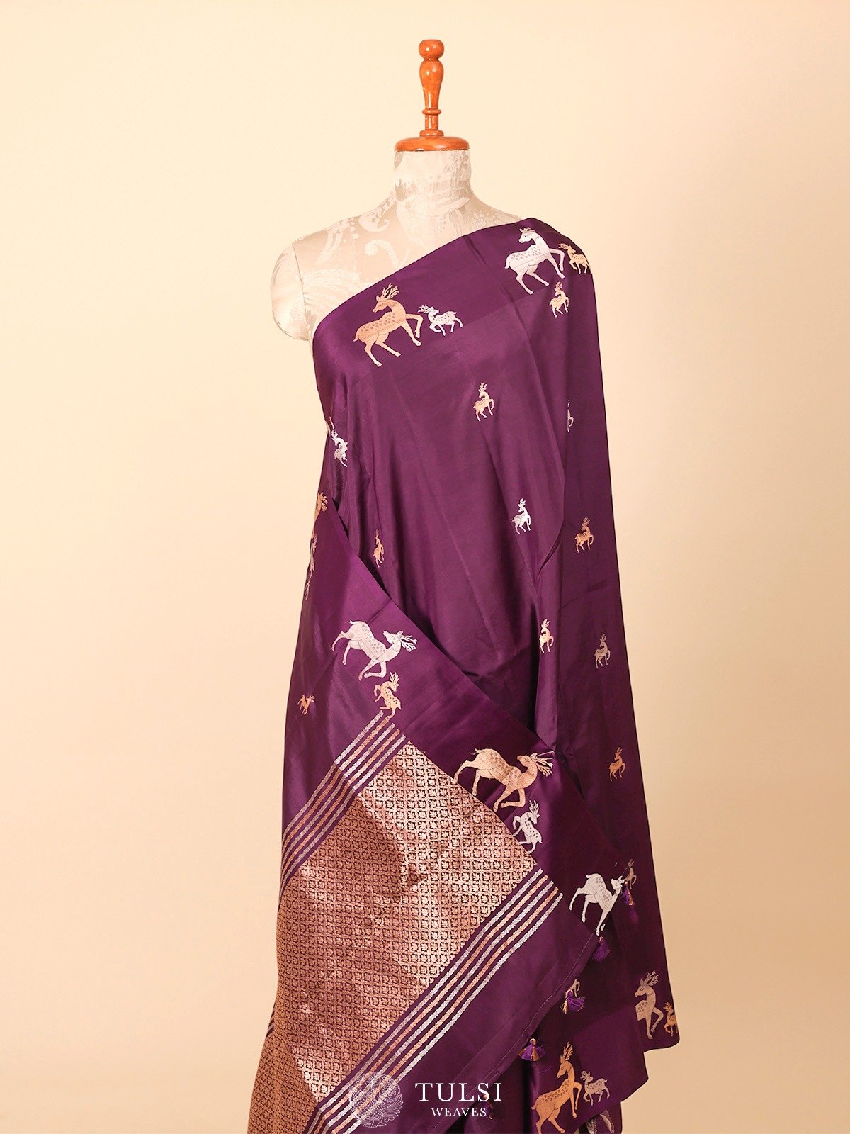 Purple Mashru Silk Saree