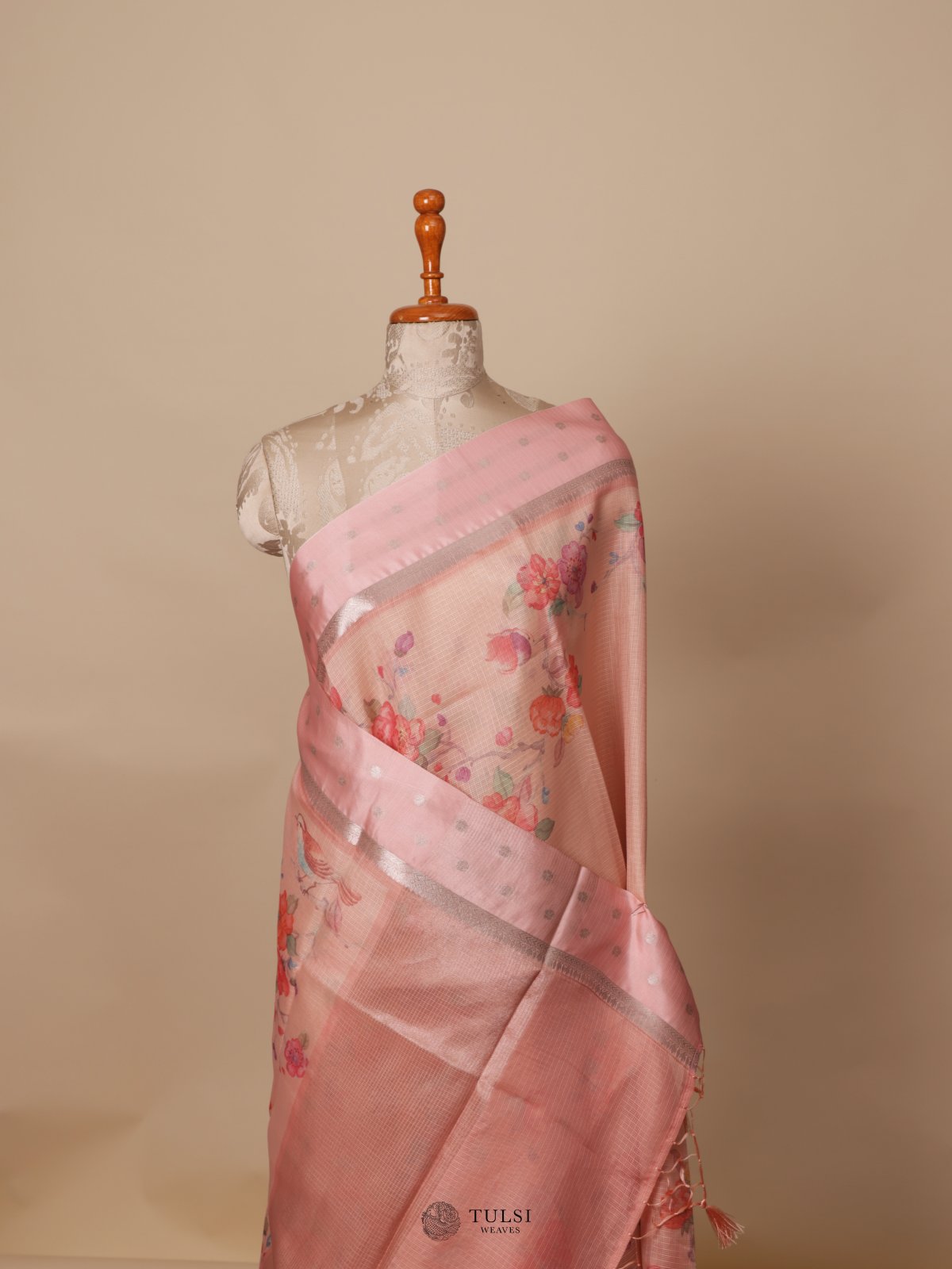 Peach Semi Kota Saree