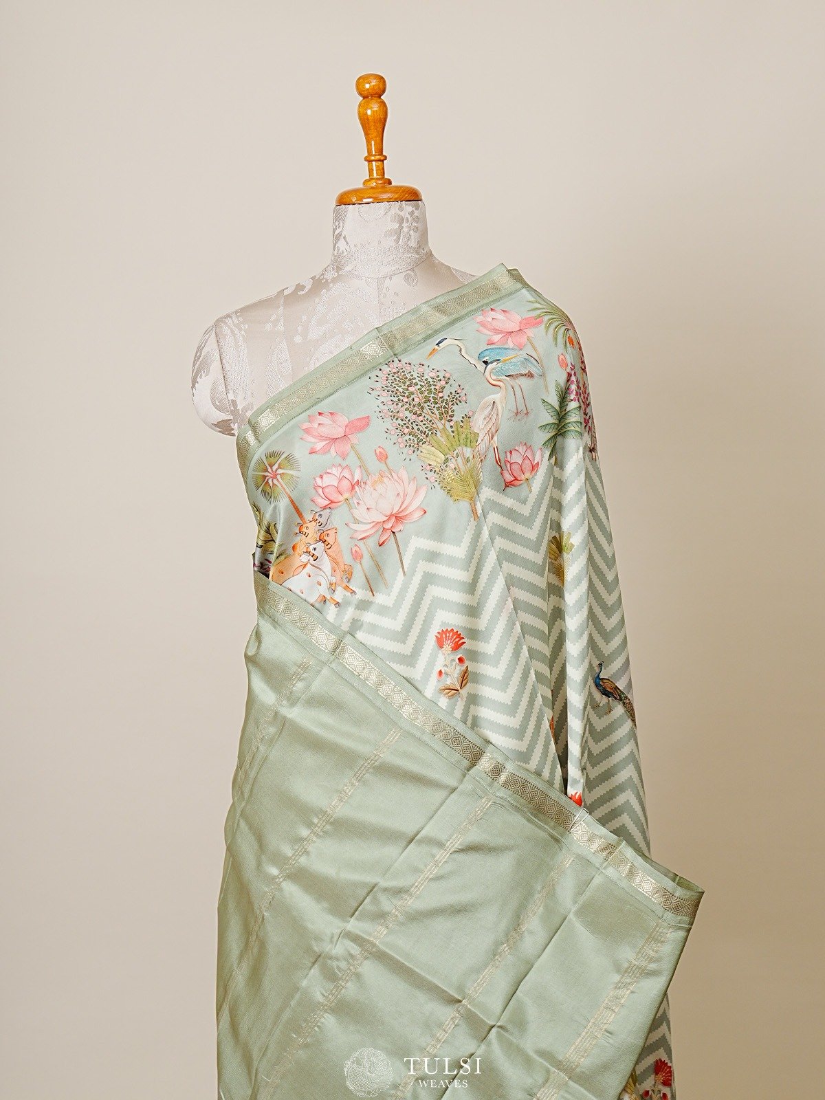 Mint Green Kanjeevaram Silk Saree