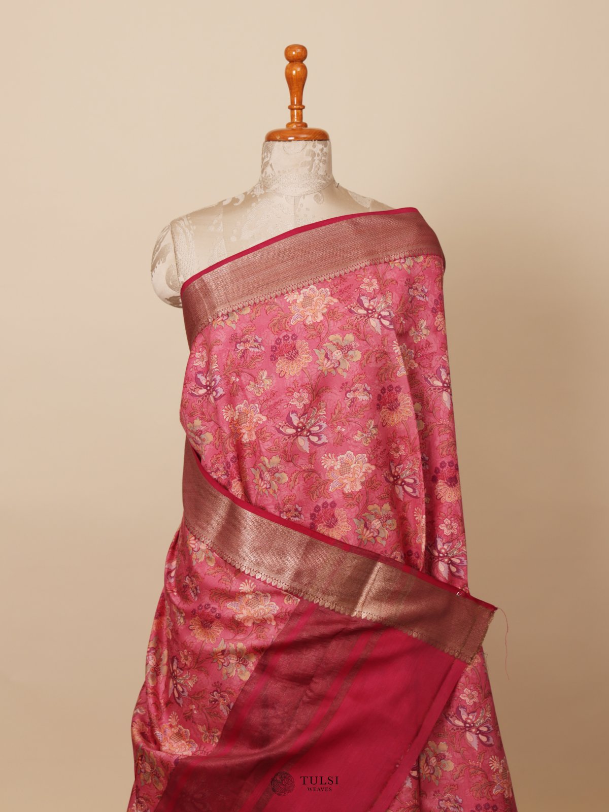 Dark Pink Chaniya Silk Saree