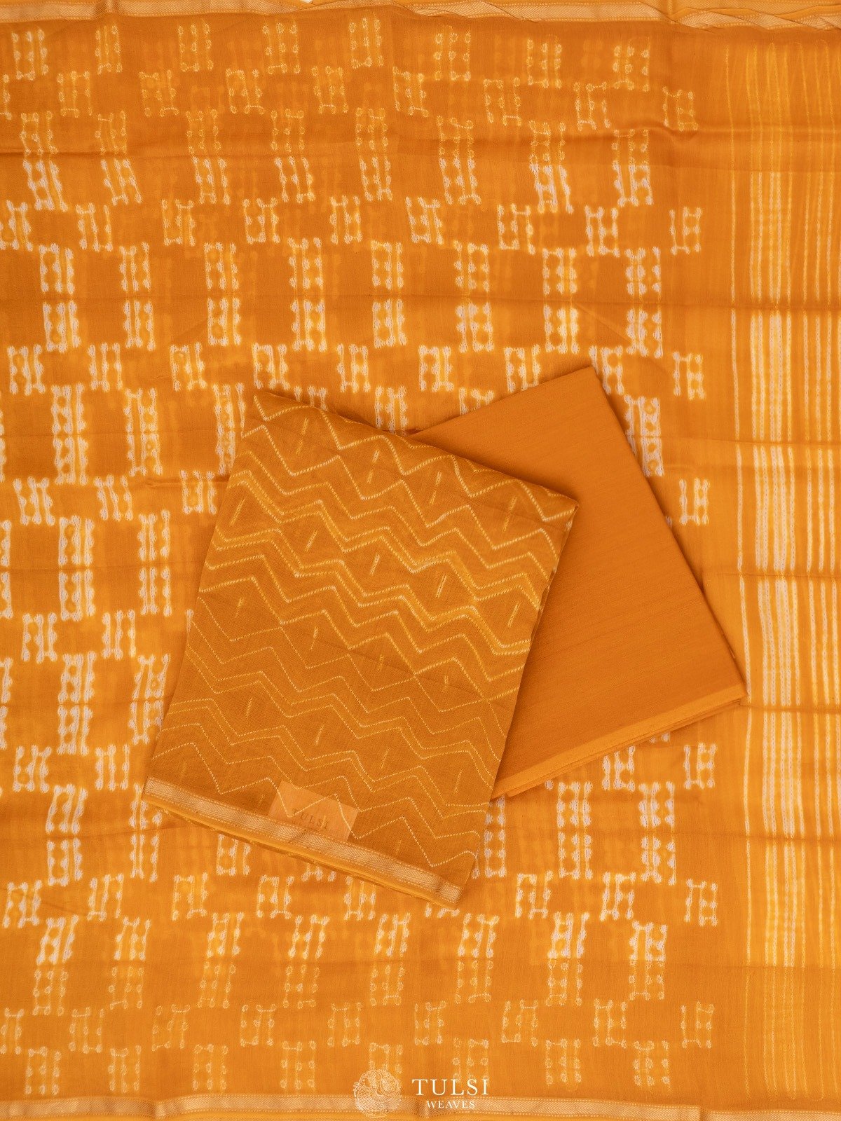 Mustard Shibori Salwar Material
