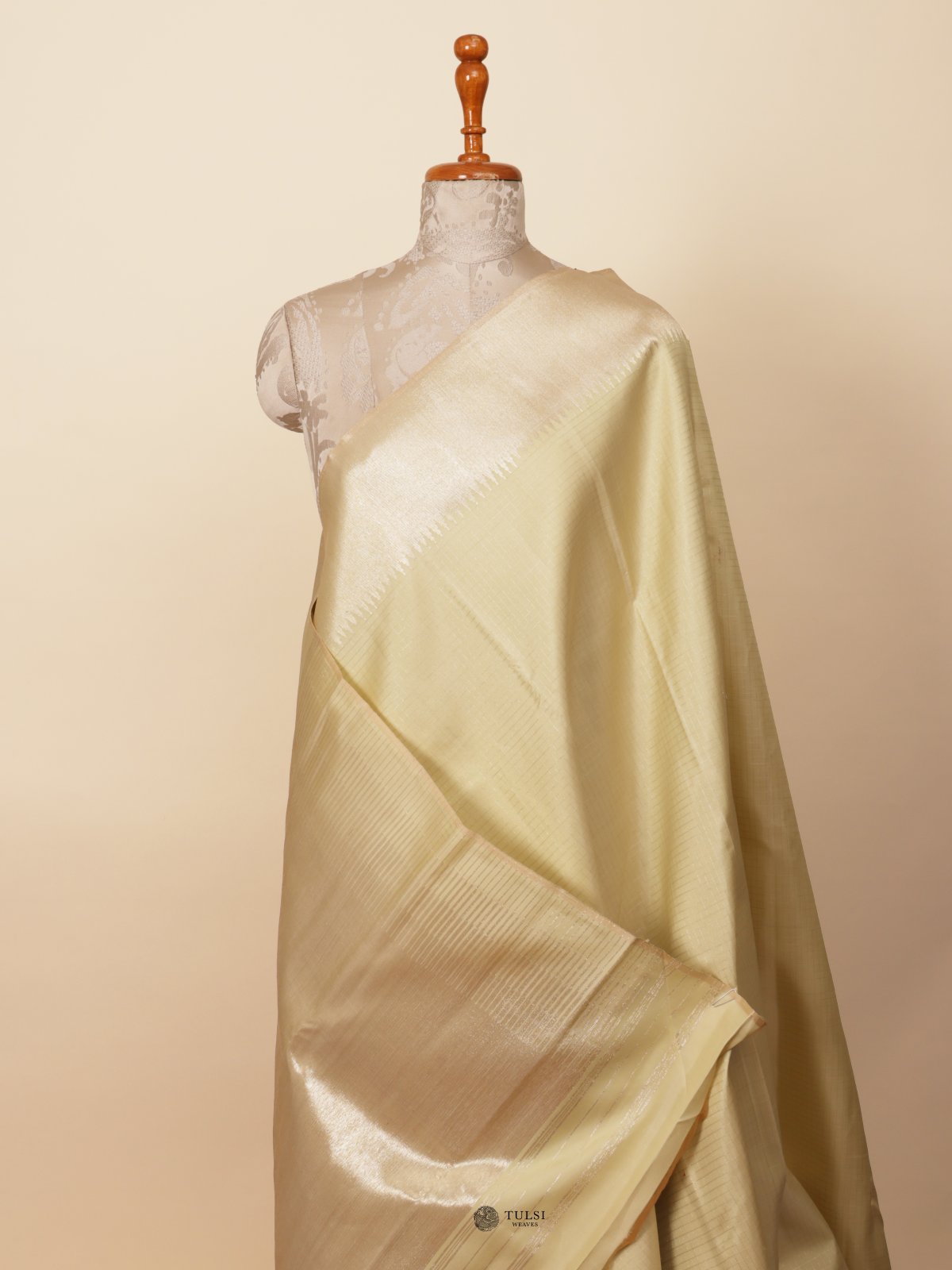 Light Yellow Kanjeevaram Silk Saree