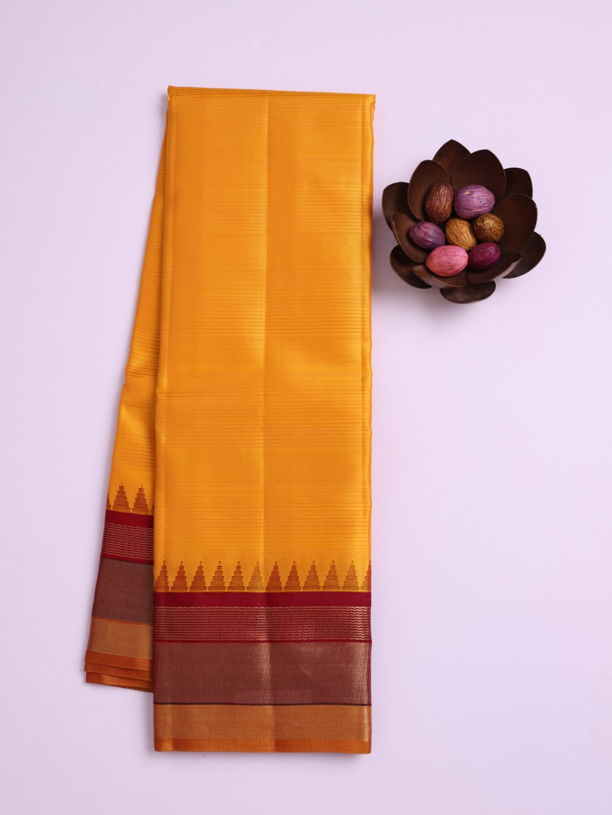 Mustard Yellow Soft Silk Saree with Zari Border