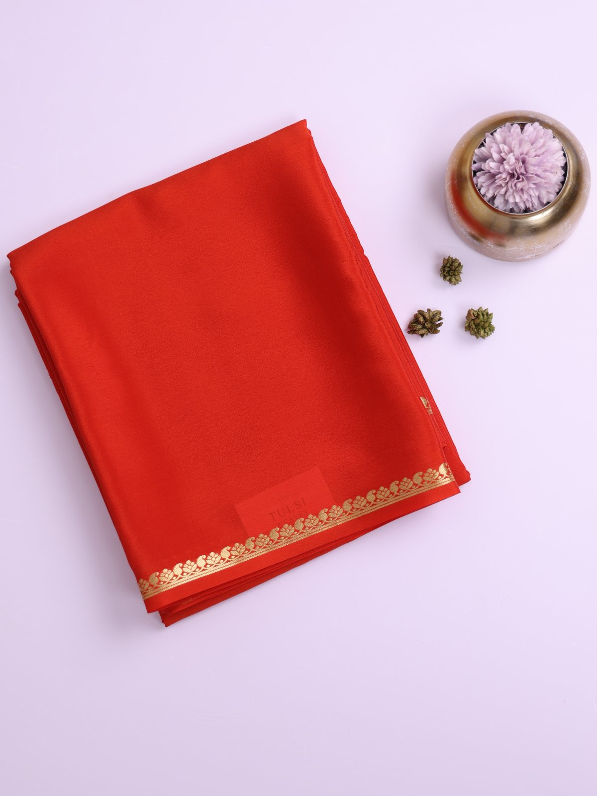 Orange Mysore Silk Saree