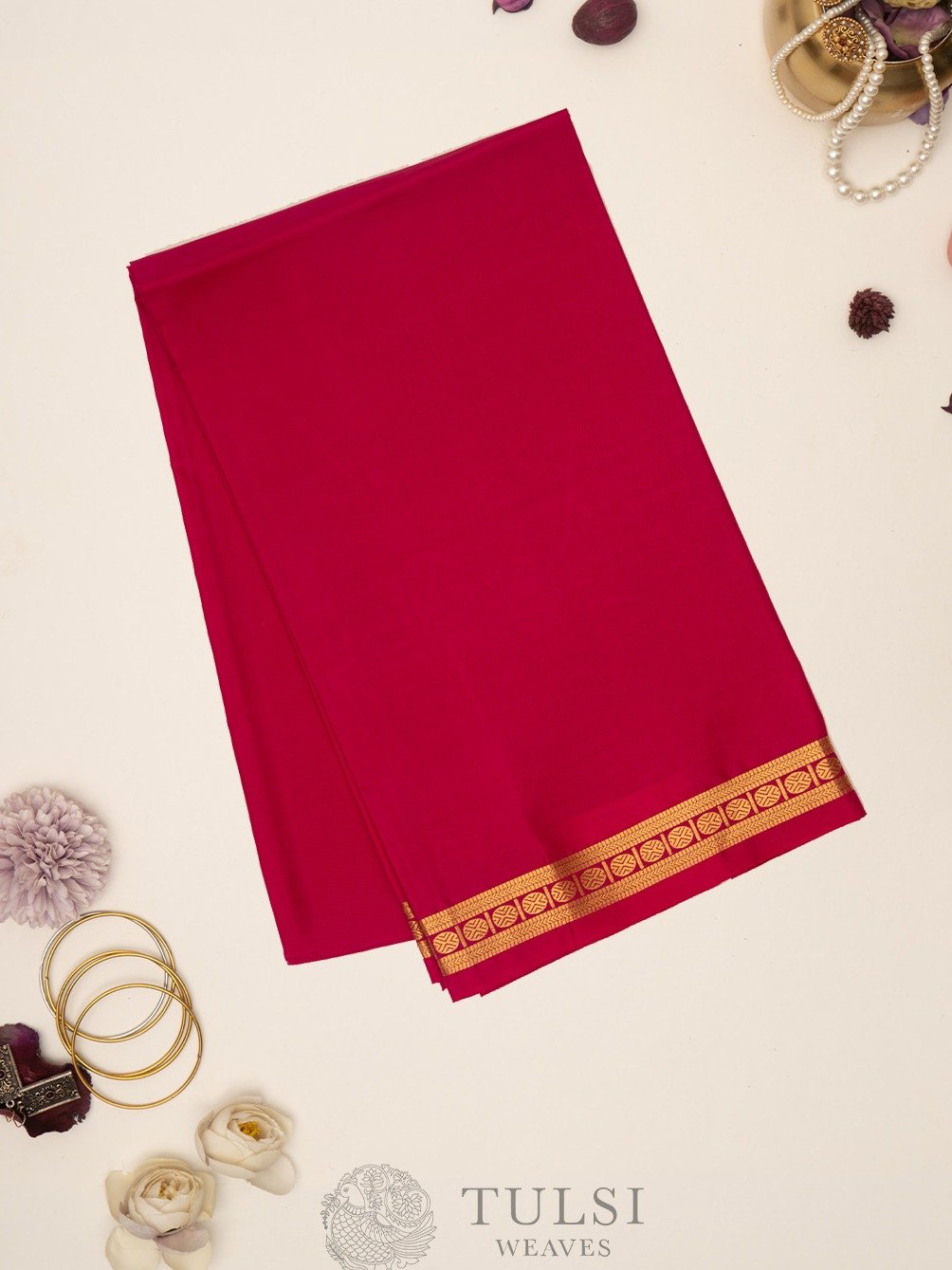 Hot Pink Kanjeevaram Silk Blouse 