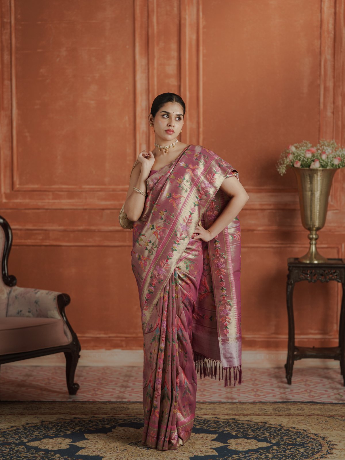 Curated 2 - Burgundy Paithani Silk Saree