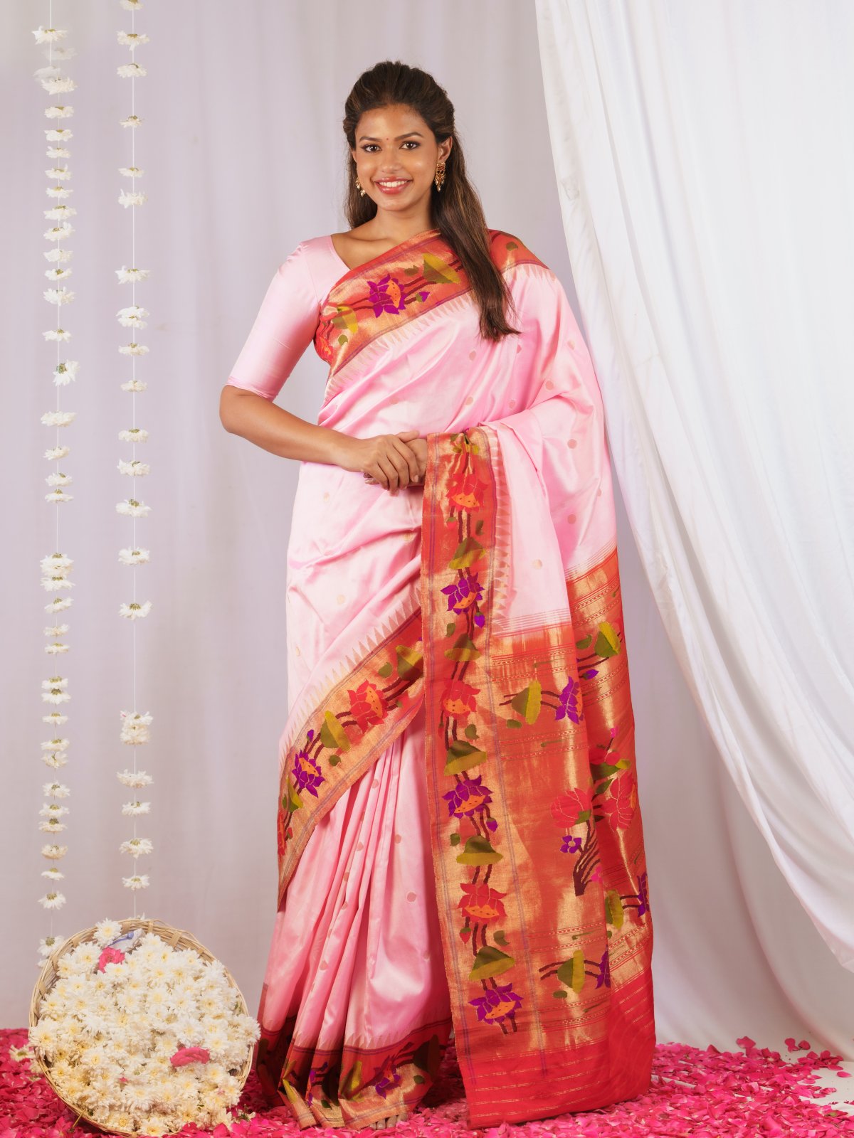 Light Pink Paithani Silk Saree 