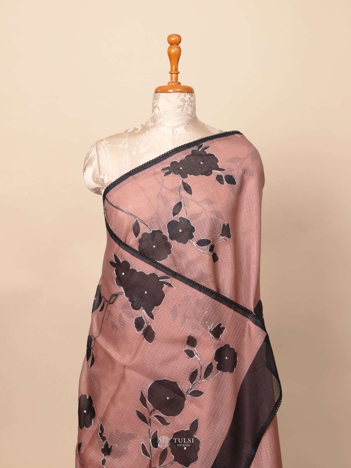 Pastel Brown Semi Kota Saree