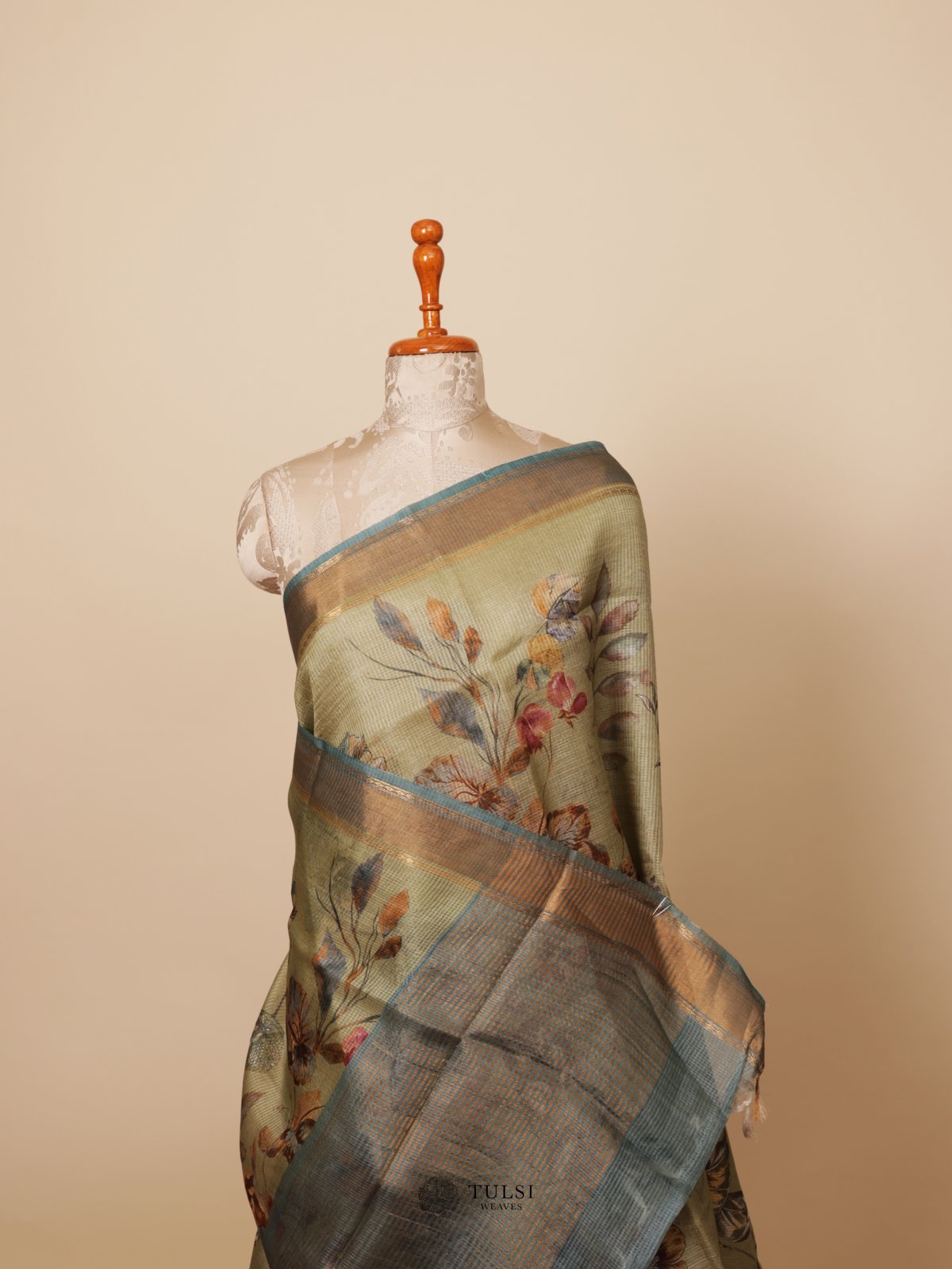 Light Green kota Organza Silk Saree