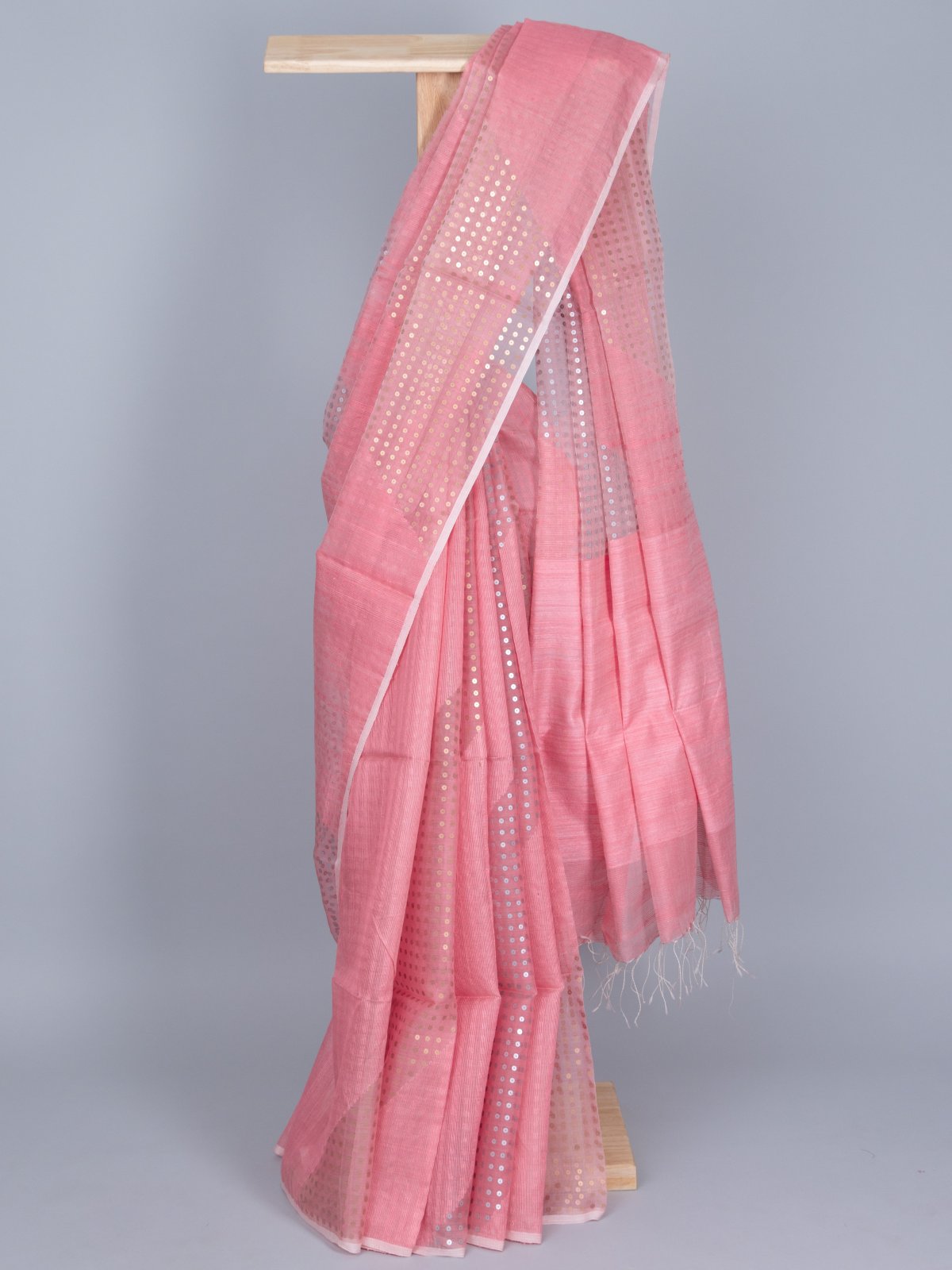 Light Pink Half And Half Silk Saree