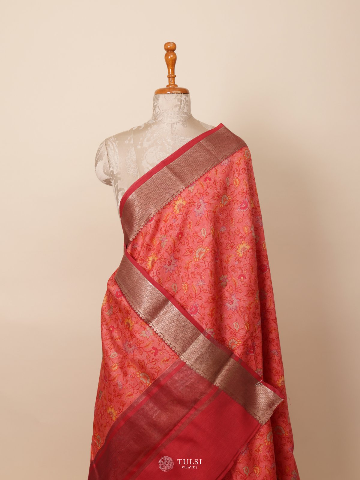 Reddish Pink Chaniya Silk Saree