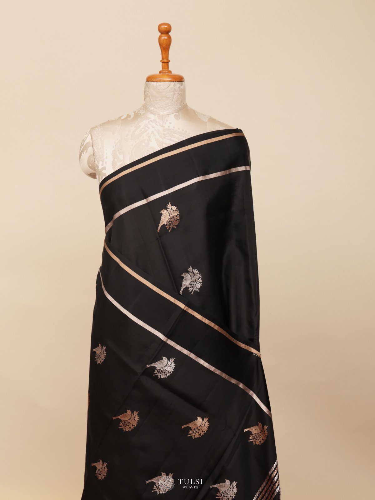 Black Mashru Silk Saree