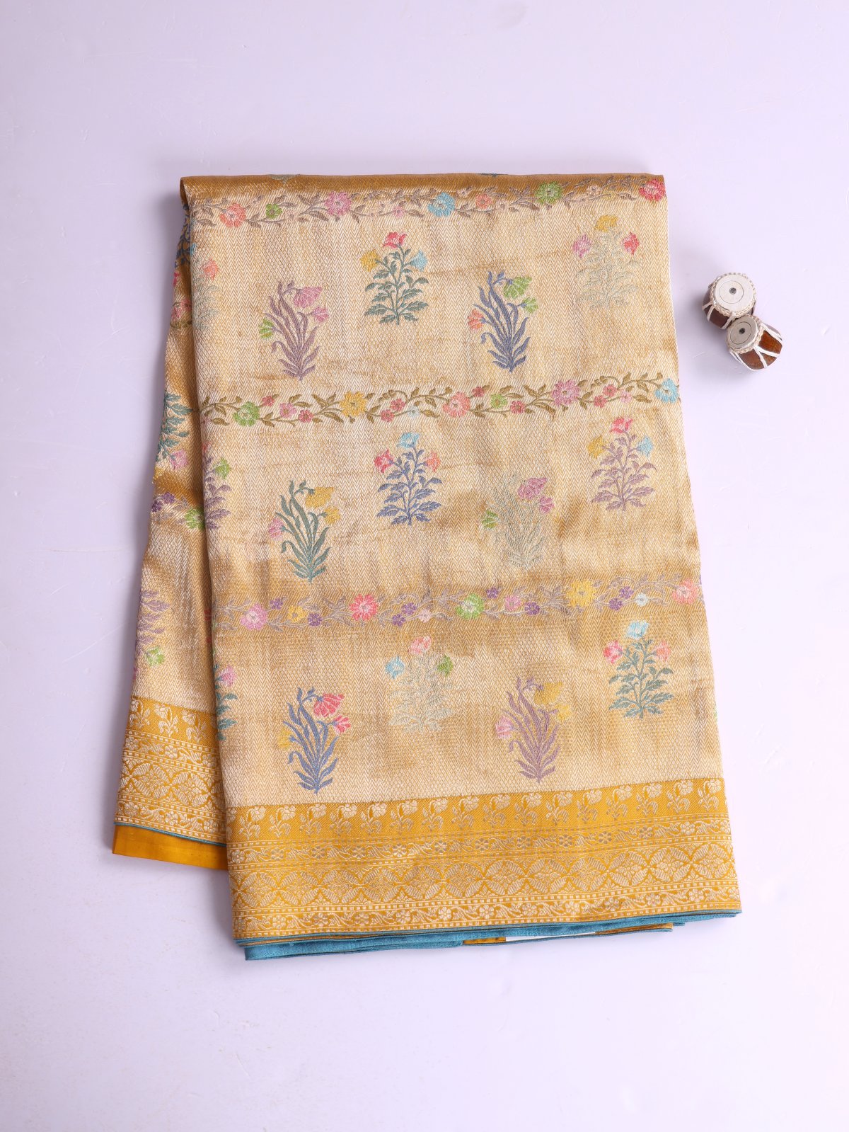 Mustard Yellow Zari Brocade Banarasi Silk Saree