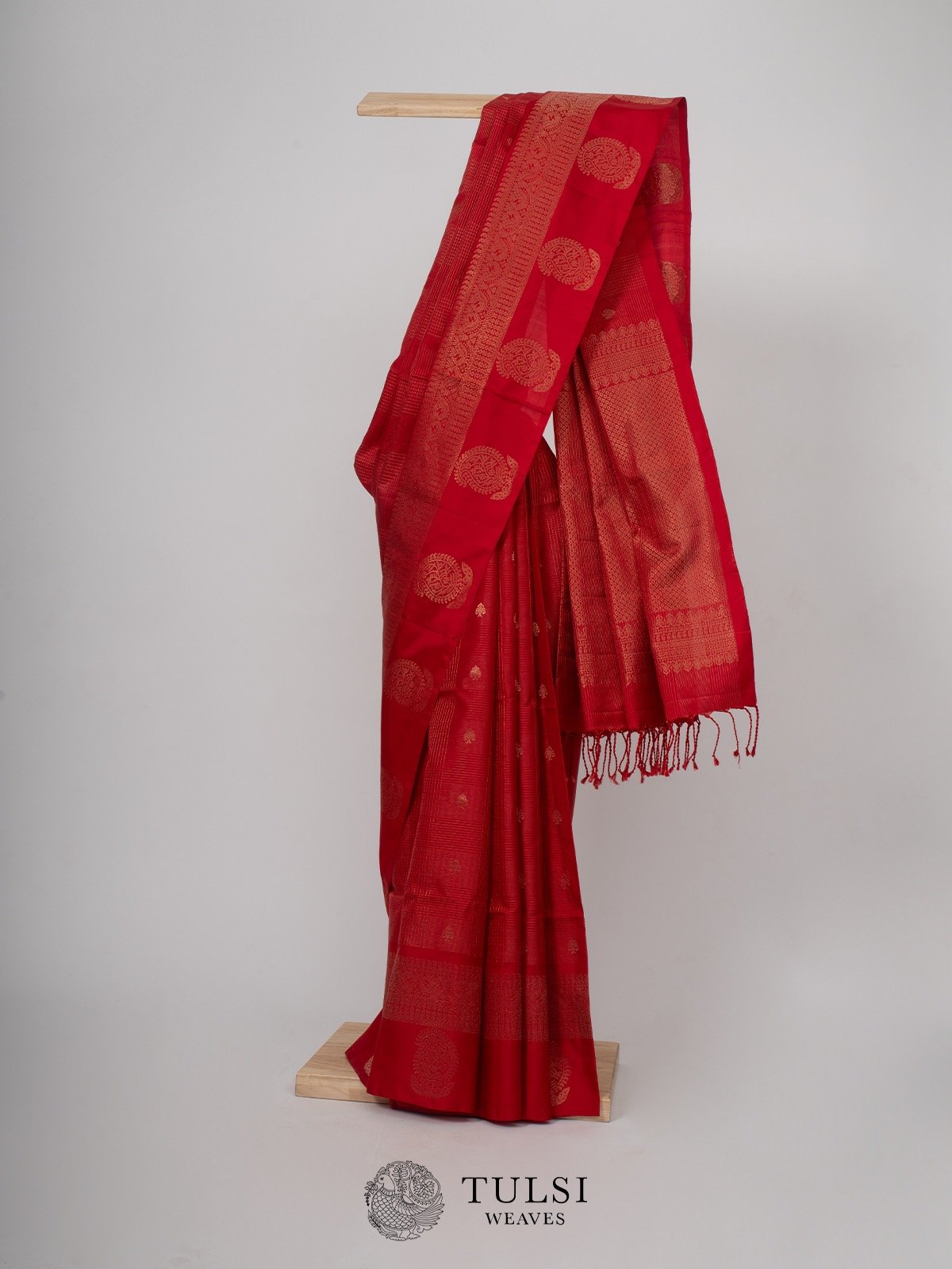 Red Soft Silk Saree with Self border