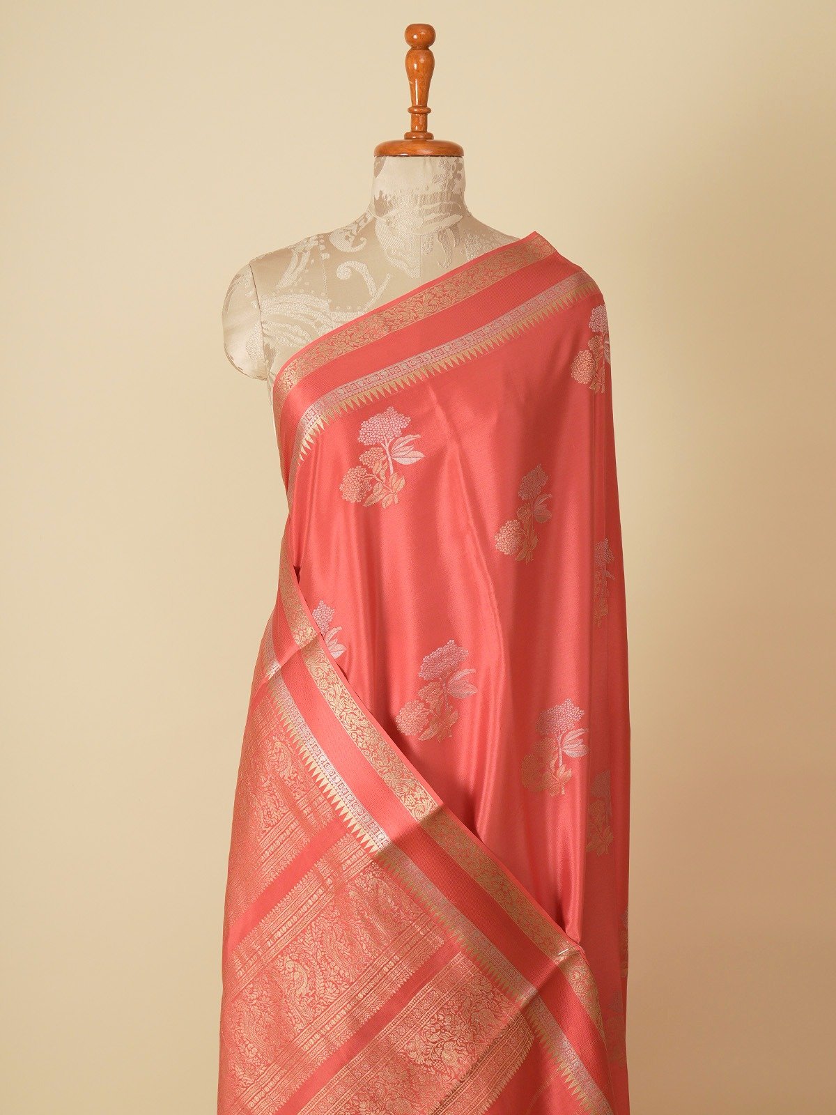 Peach Pink Mysore Silk Saree