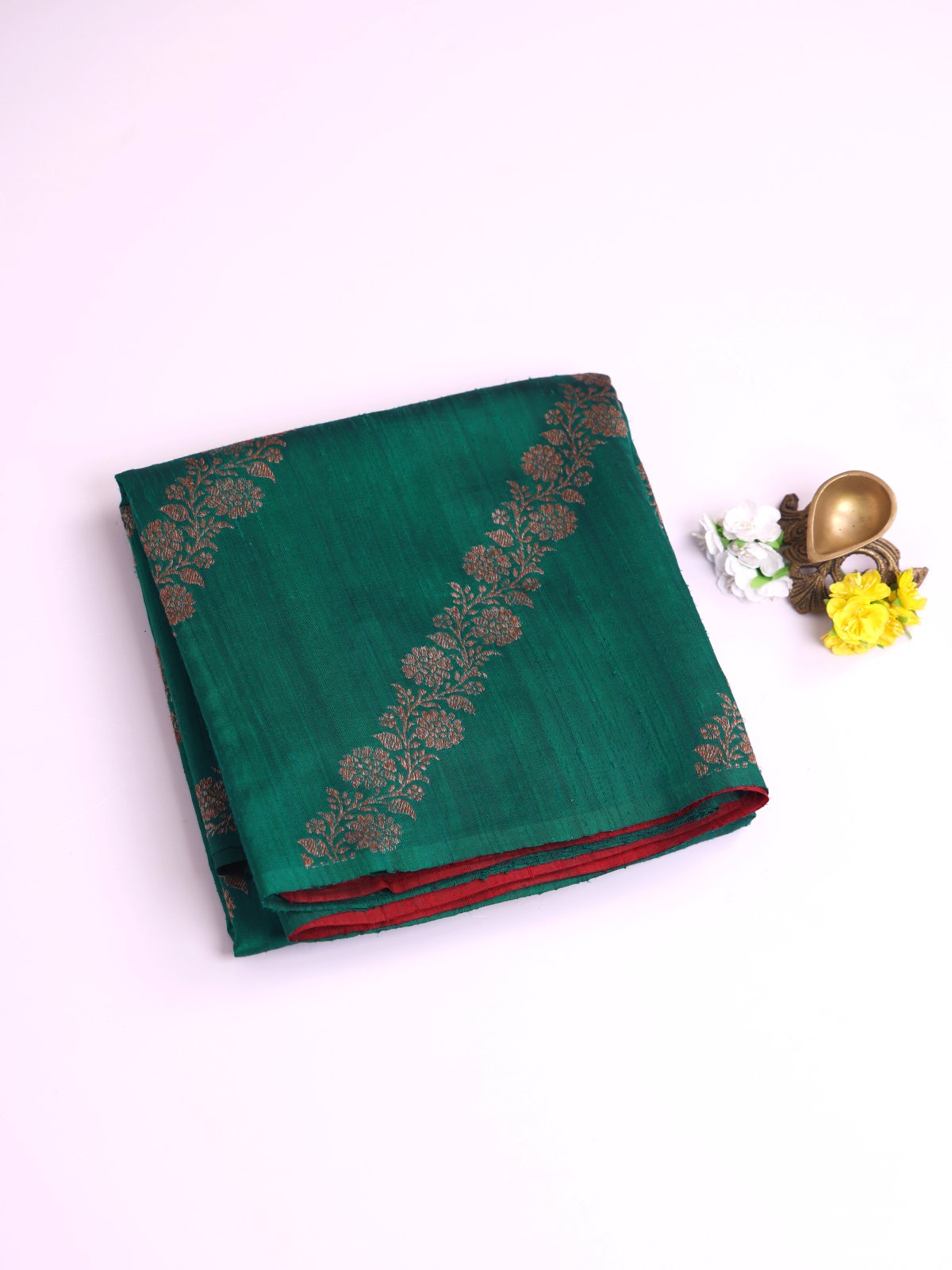 Peacock Green Banaras Tussar Silk Saree