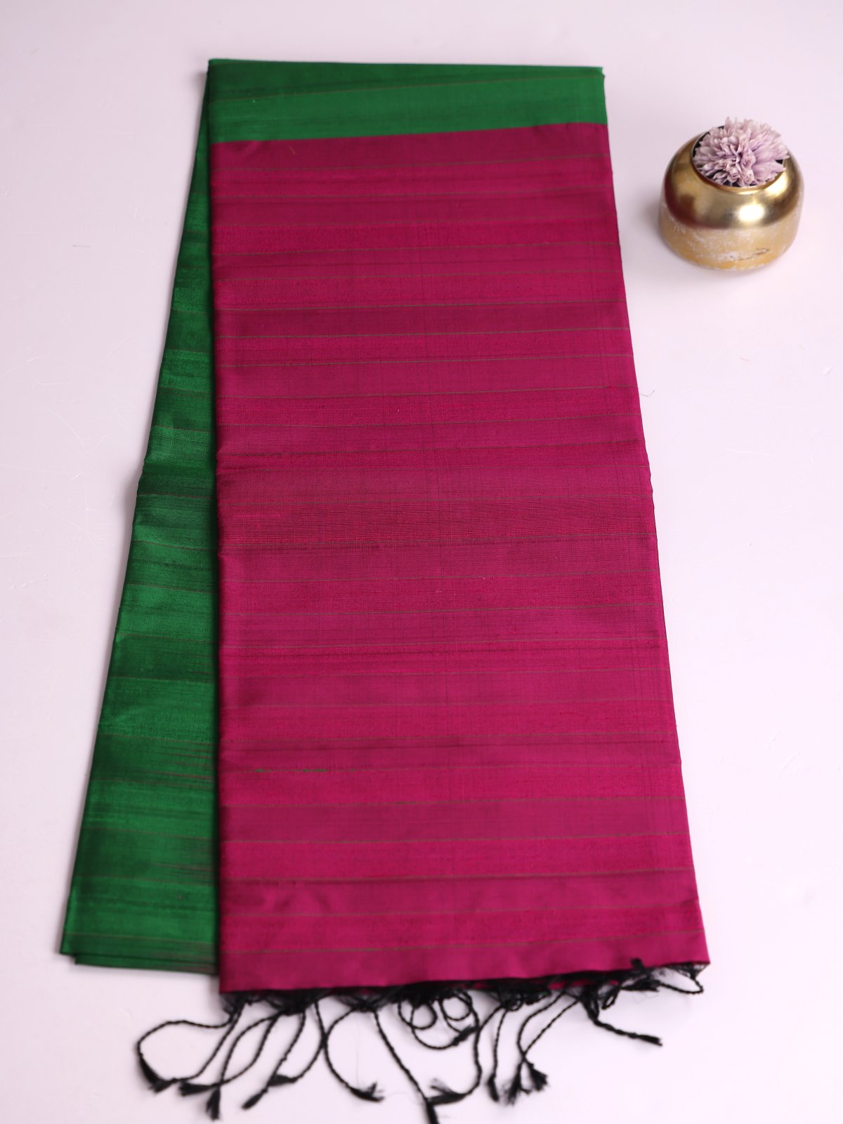 Green Striped Soft Silk Saree