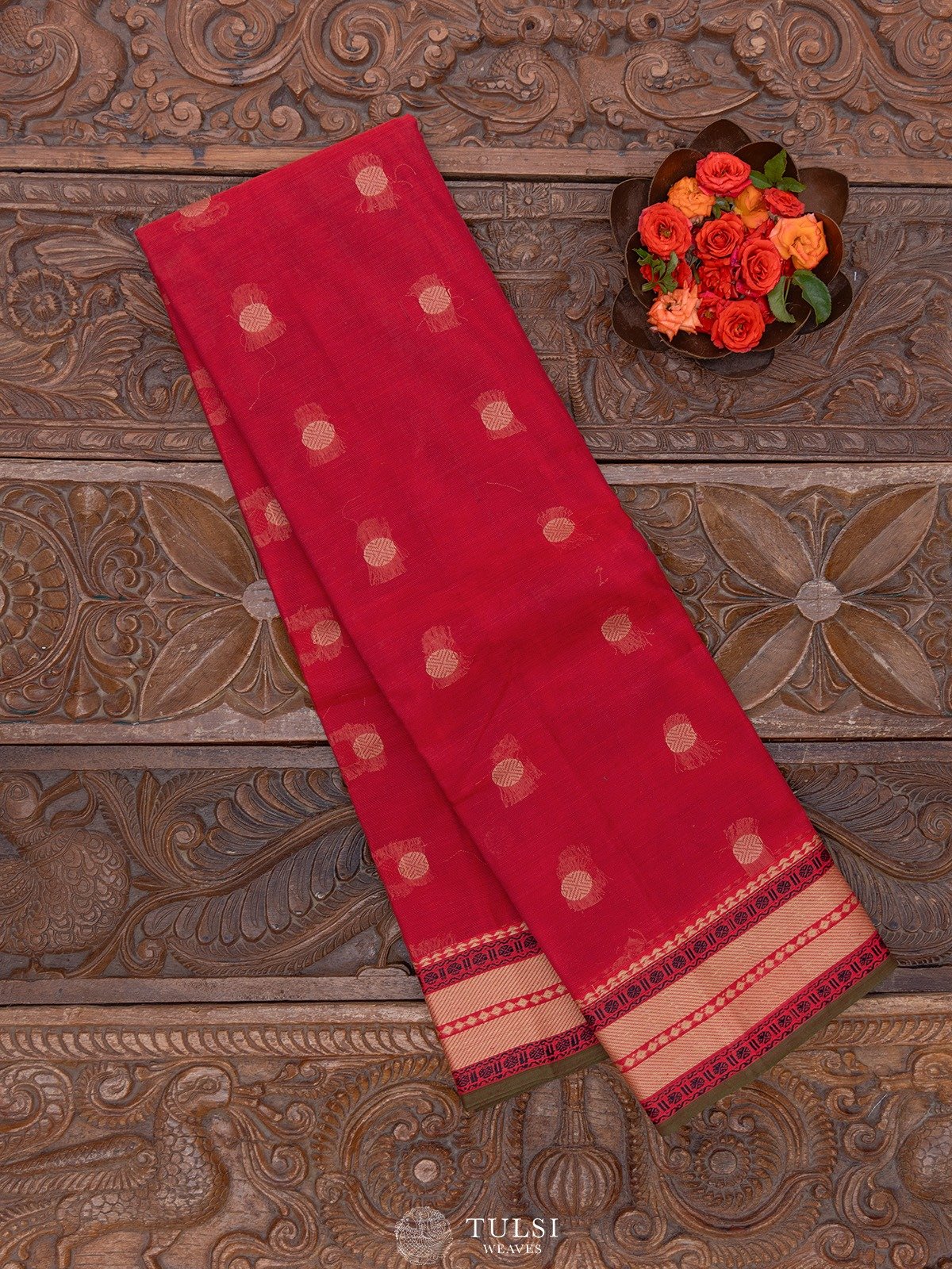  Light Red Kanchi Cotton Saree