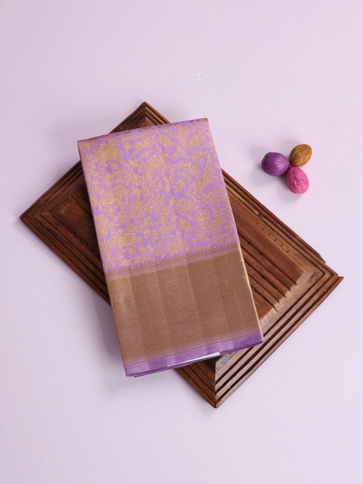 Lavender Kanjeevaram Silk Blouse With Zari Border