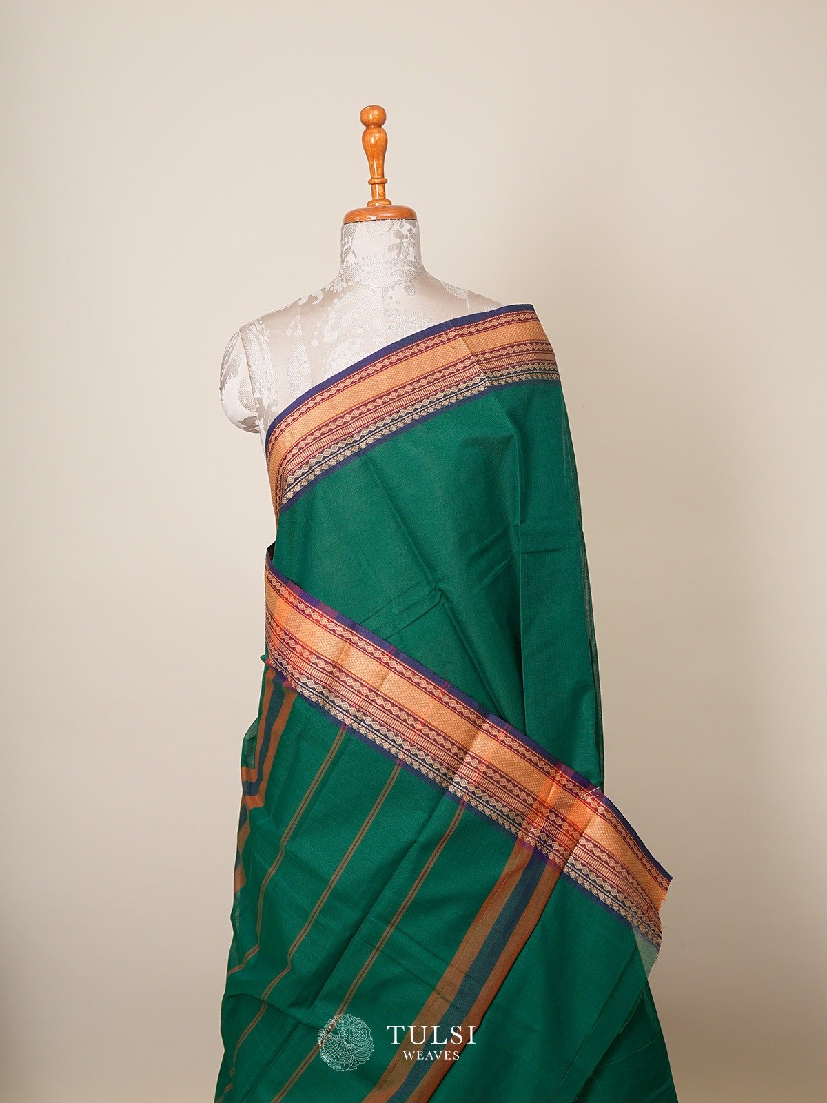 Parrot Green Kanchi Cotton Saree