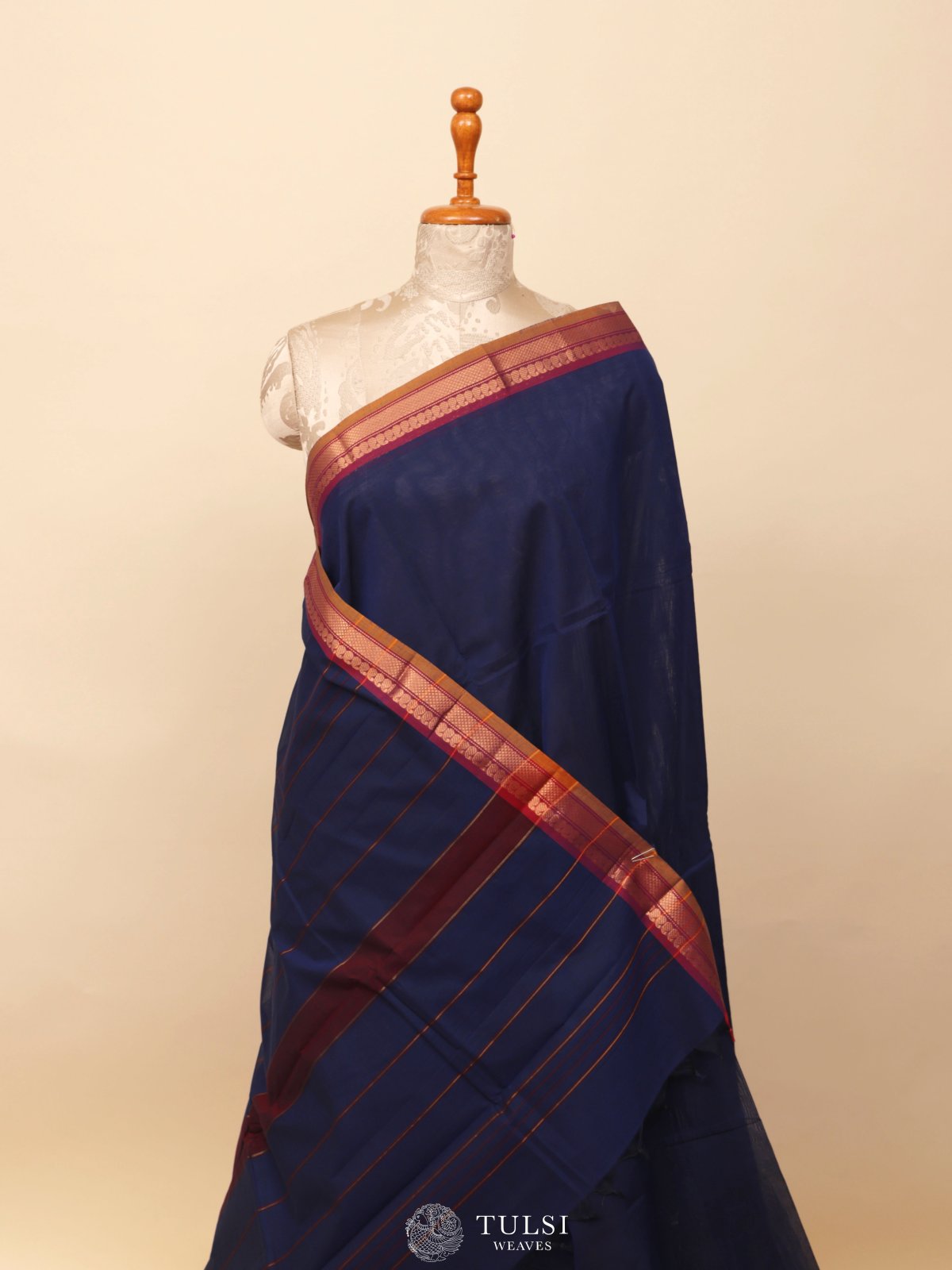 Navy Blue Kanchi Cotton Saree