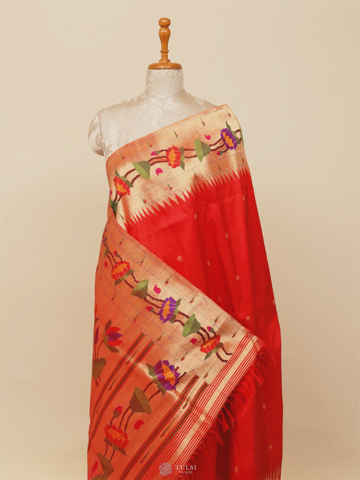 Red Paithani Silk Saree