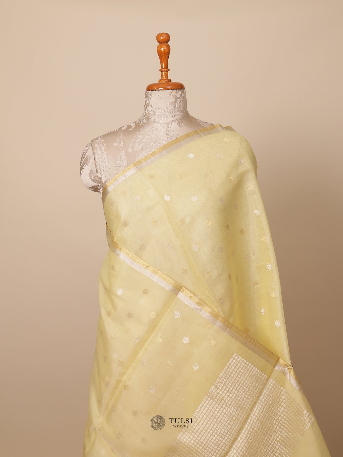 Yellow Chanderi Silk Saree