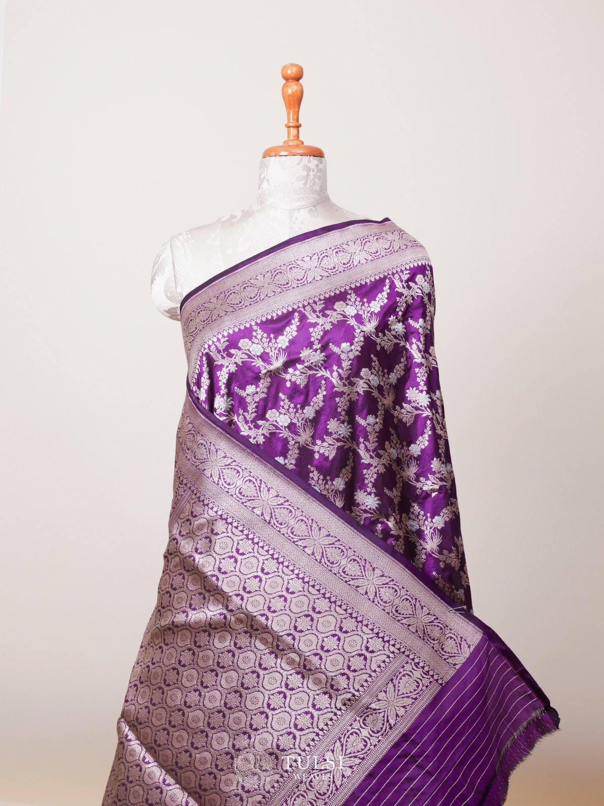 Purple Banaras Silk Saree