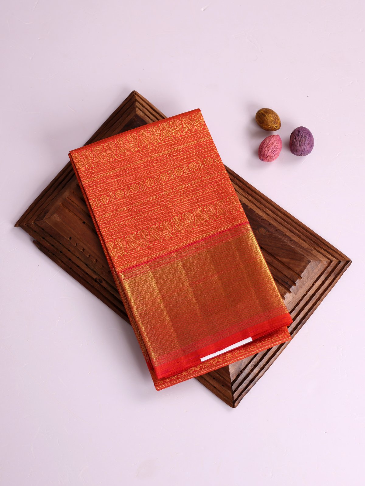 Orangish Pink Kanjeevaram Silk Blouse